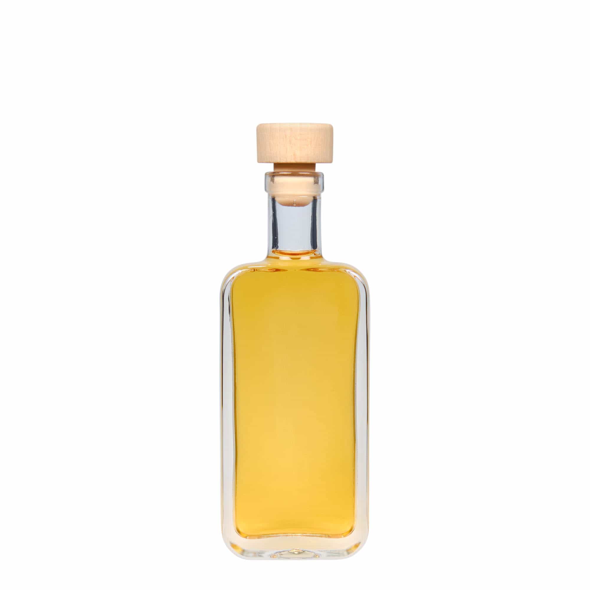 Glazen fles 'Nice', 100 ml, rechthoekig, monding: kurk