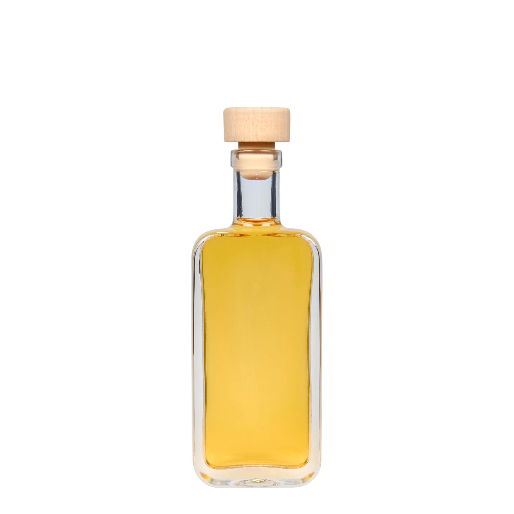 Glazen fles 'Nice', 100 ml, rechthoekig, monding: kurk