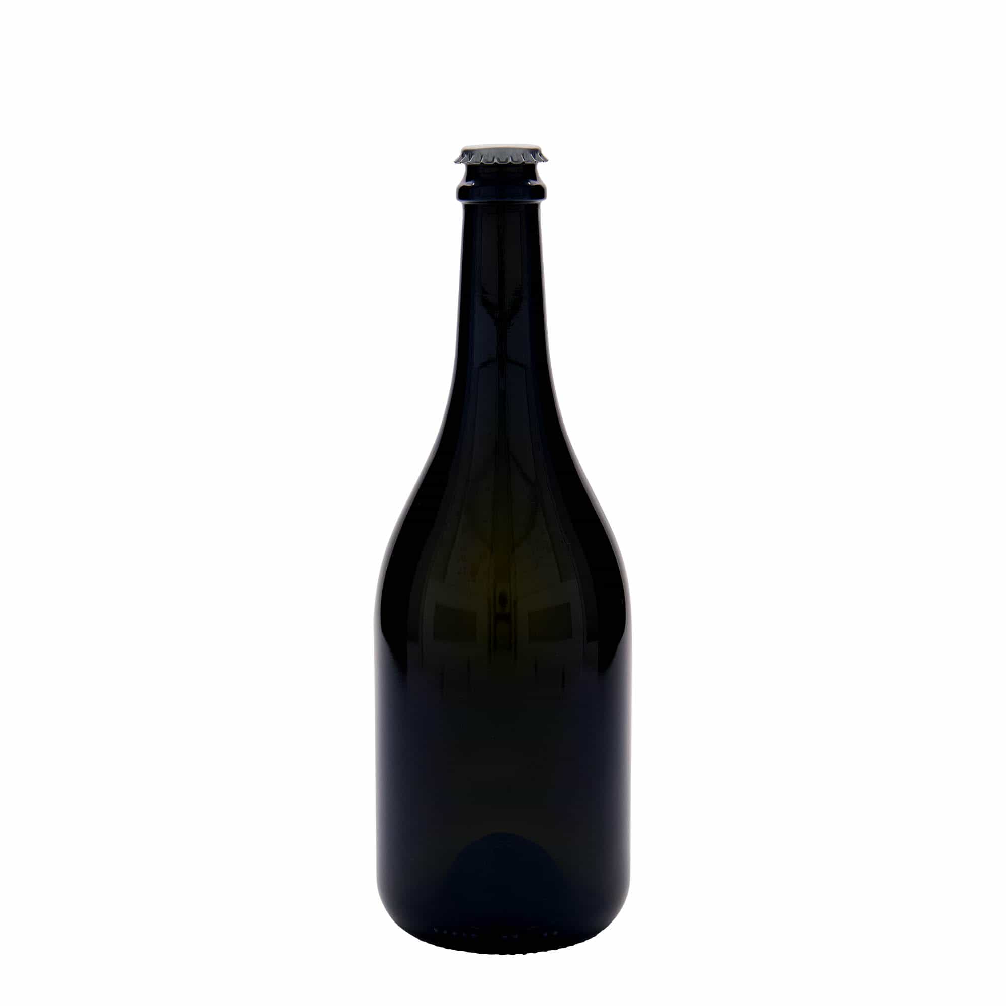 Bierflesje 'Horta', 750 ml, glas, antiekgroen, monding: kroonkurk