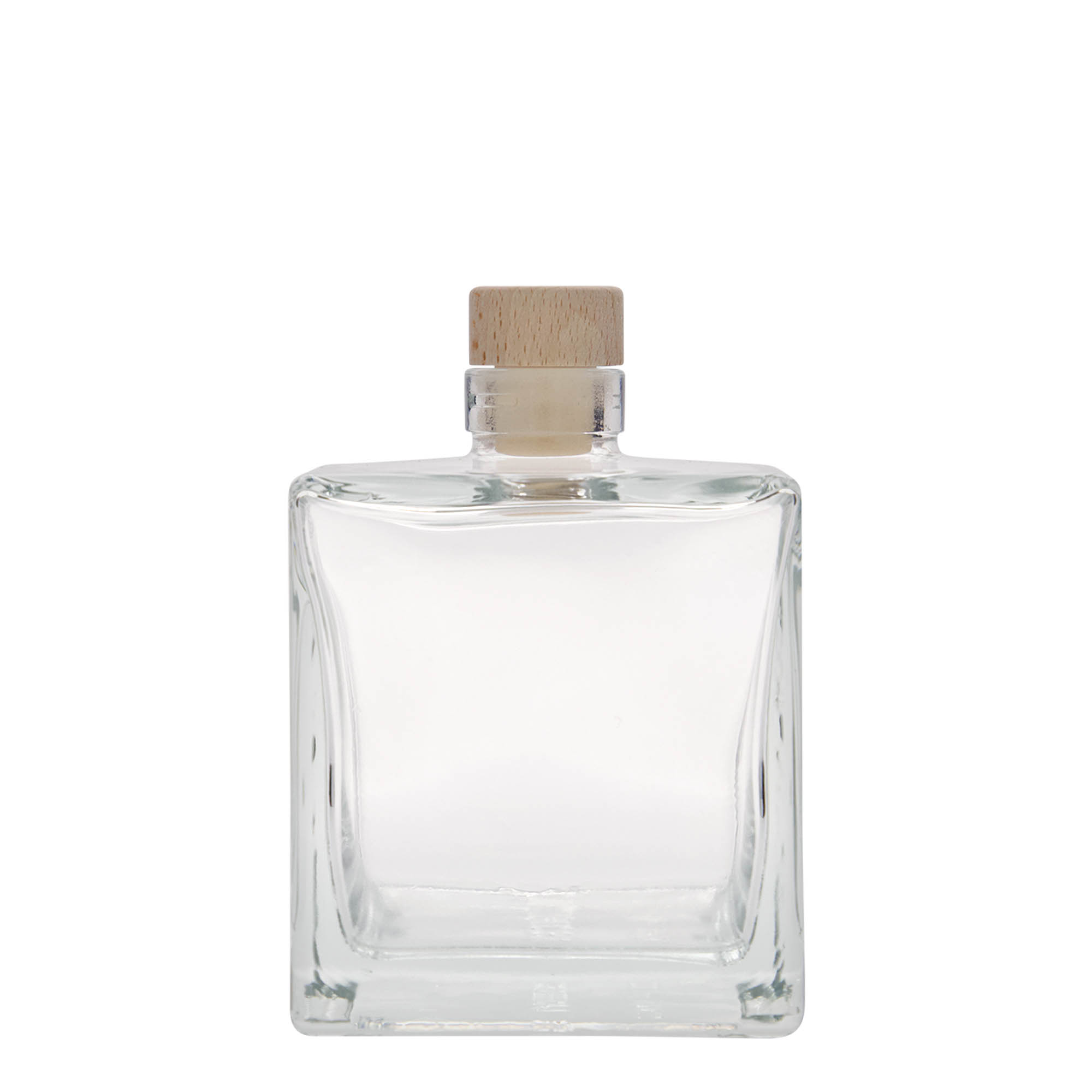 Bouteille en verre 500 ml 'Cube', carrée, bouchage: bouchon Bouteille en verre 500 ml 'Cube', carrée, bouchage: bouchon