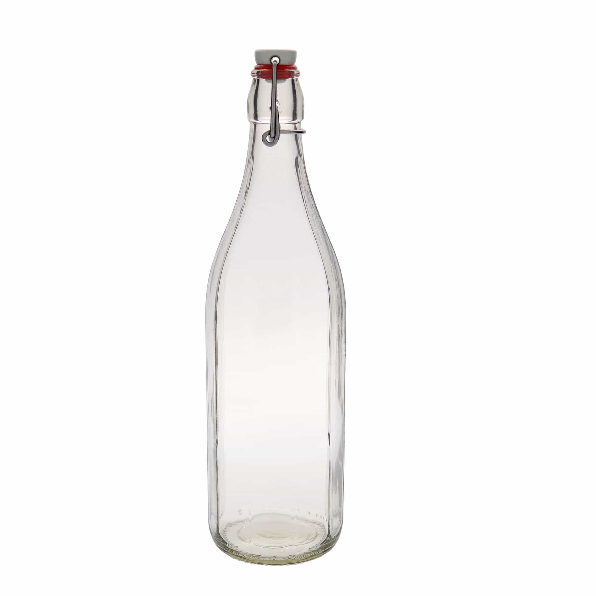 Bouteille en verre 1 000 ml 'Bravo', décagonale, bouchage: bouchon mécanique
