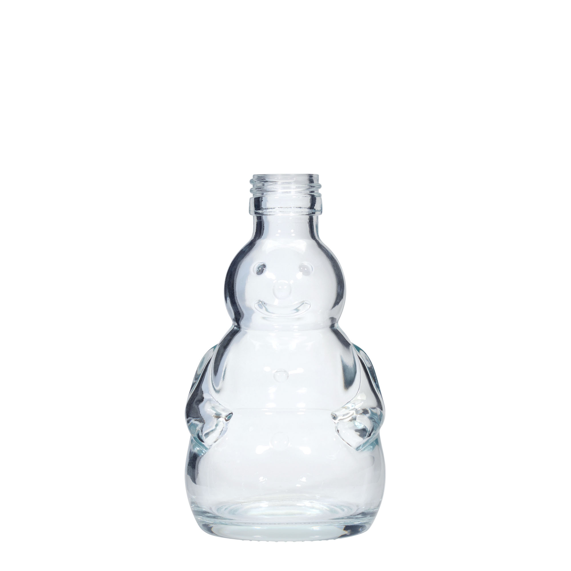 Bouteille en verre de 200 ml 'Bonhomme de neige', bouchage: PP 28