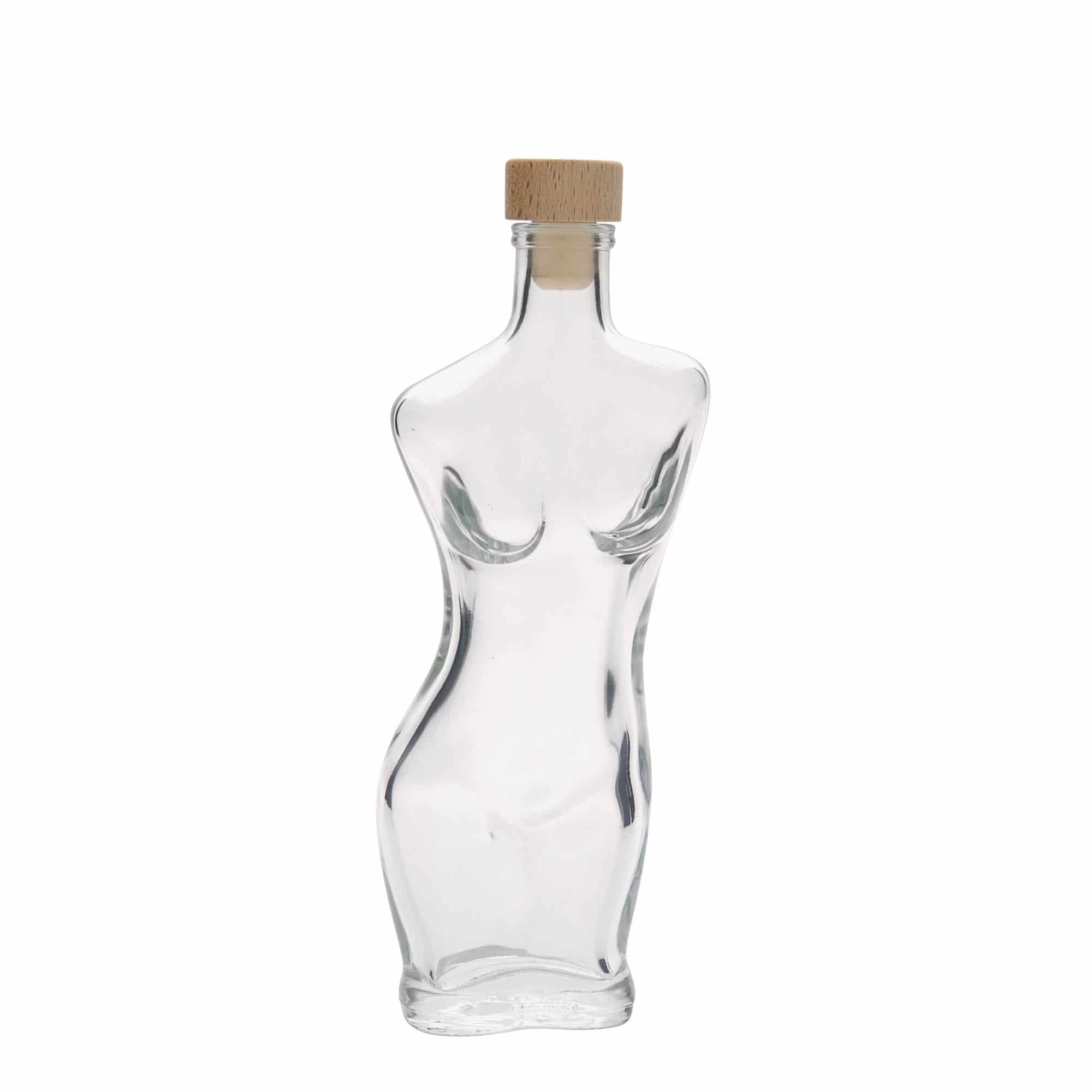 Glazen fles 'Eva', 200 ml, monding: kurk