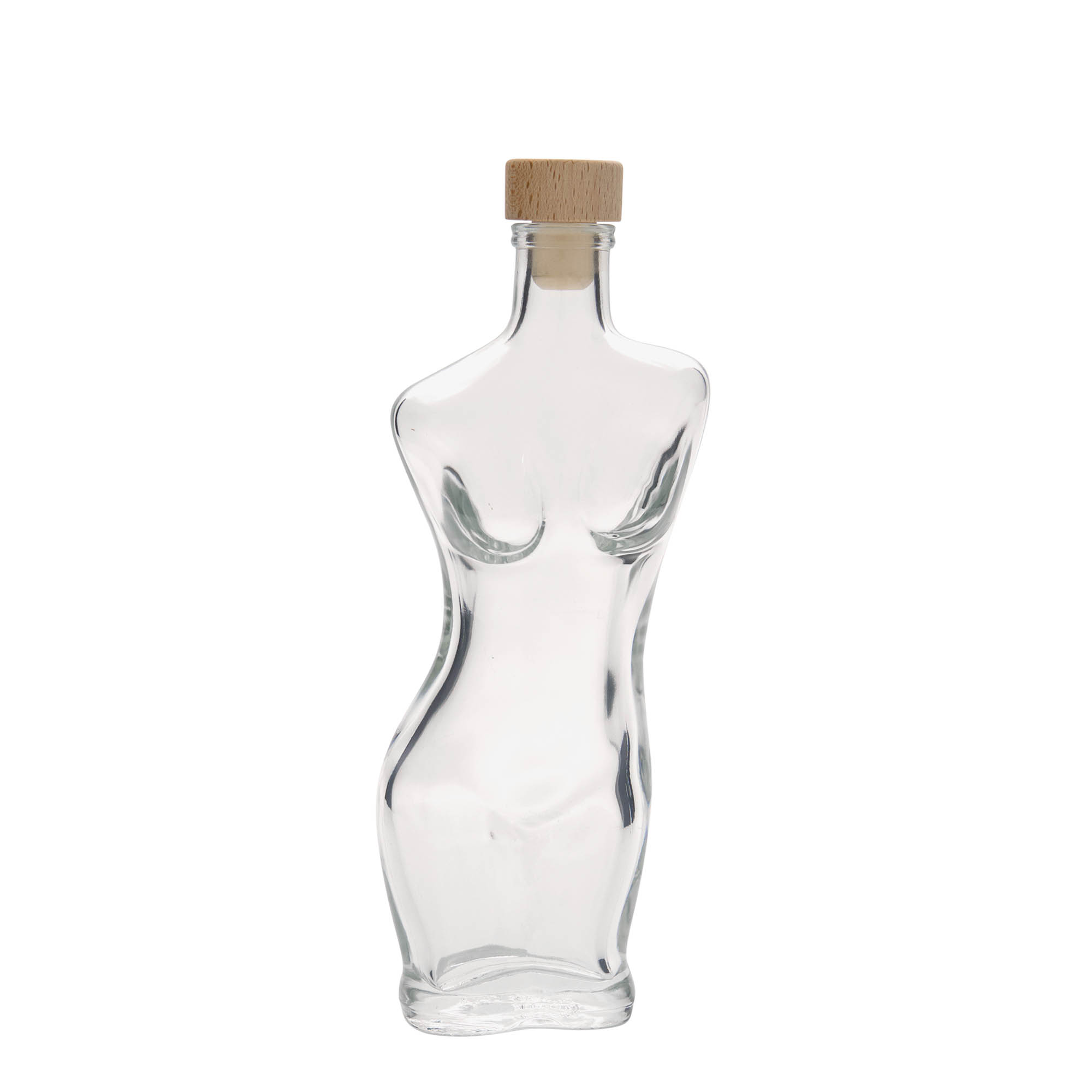 Glazen fles 'Eva', 200 ml, monding: kurk