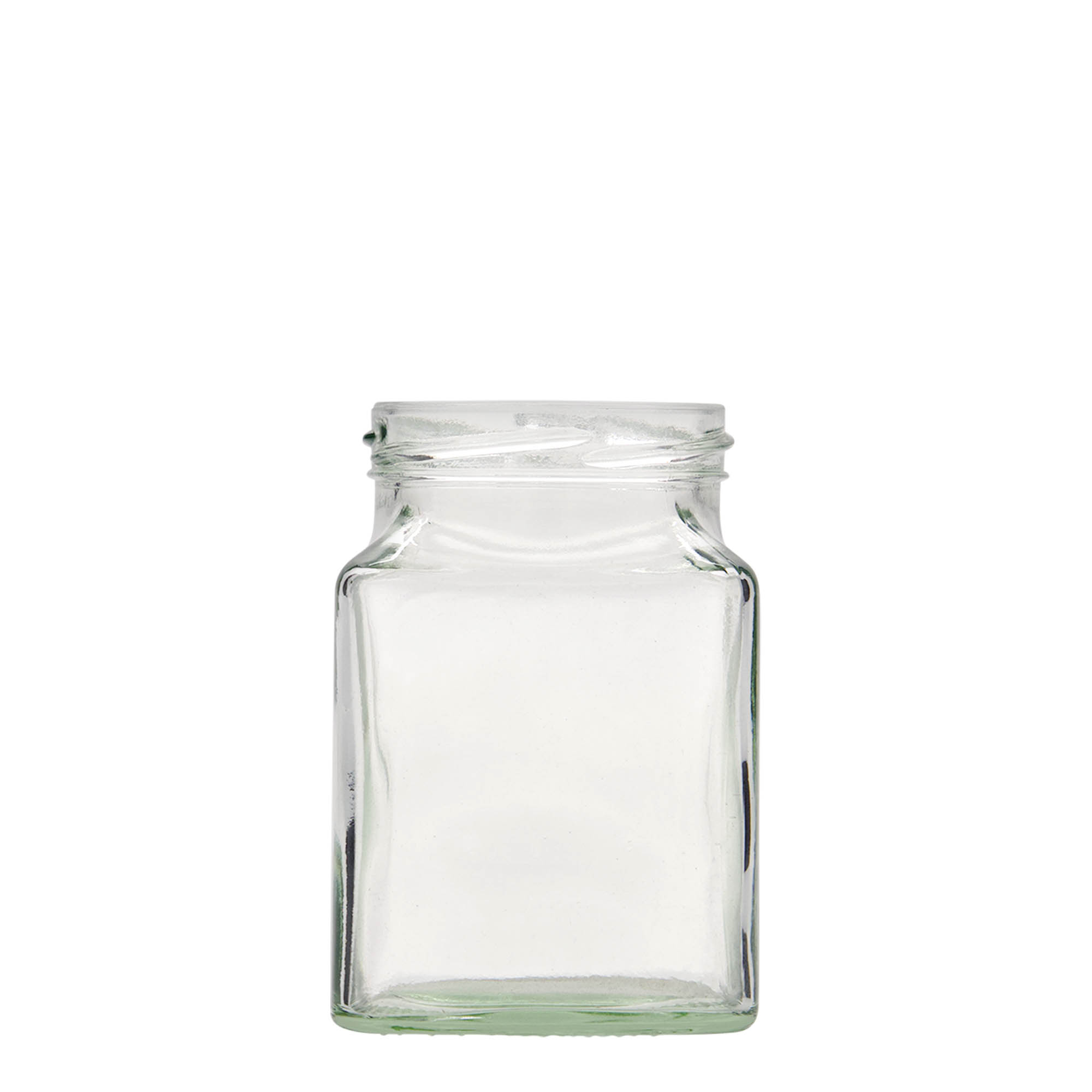 Vierkante pot, 314 ml, monding: twist-off (TO 63) Vierkante pot, 314 ml, monding: twist-off (TO 63)