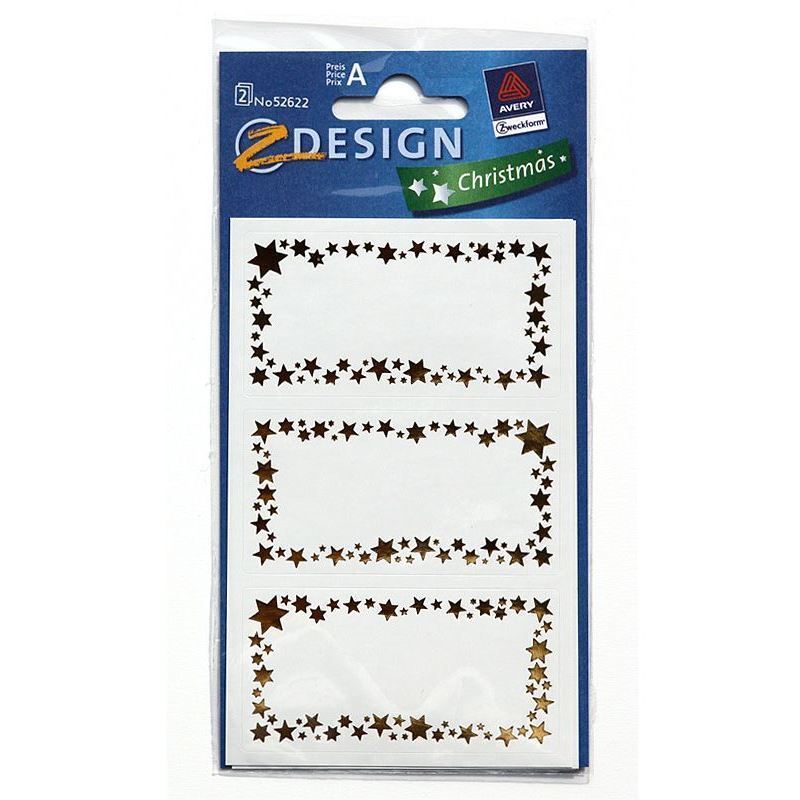 Zweckform etiketten 'Sterrenrand', papier, goud Zweckform etiketten 'Sterrenrand', papier, goud