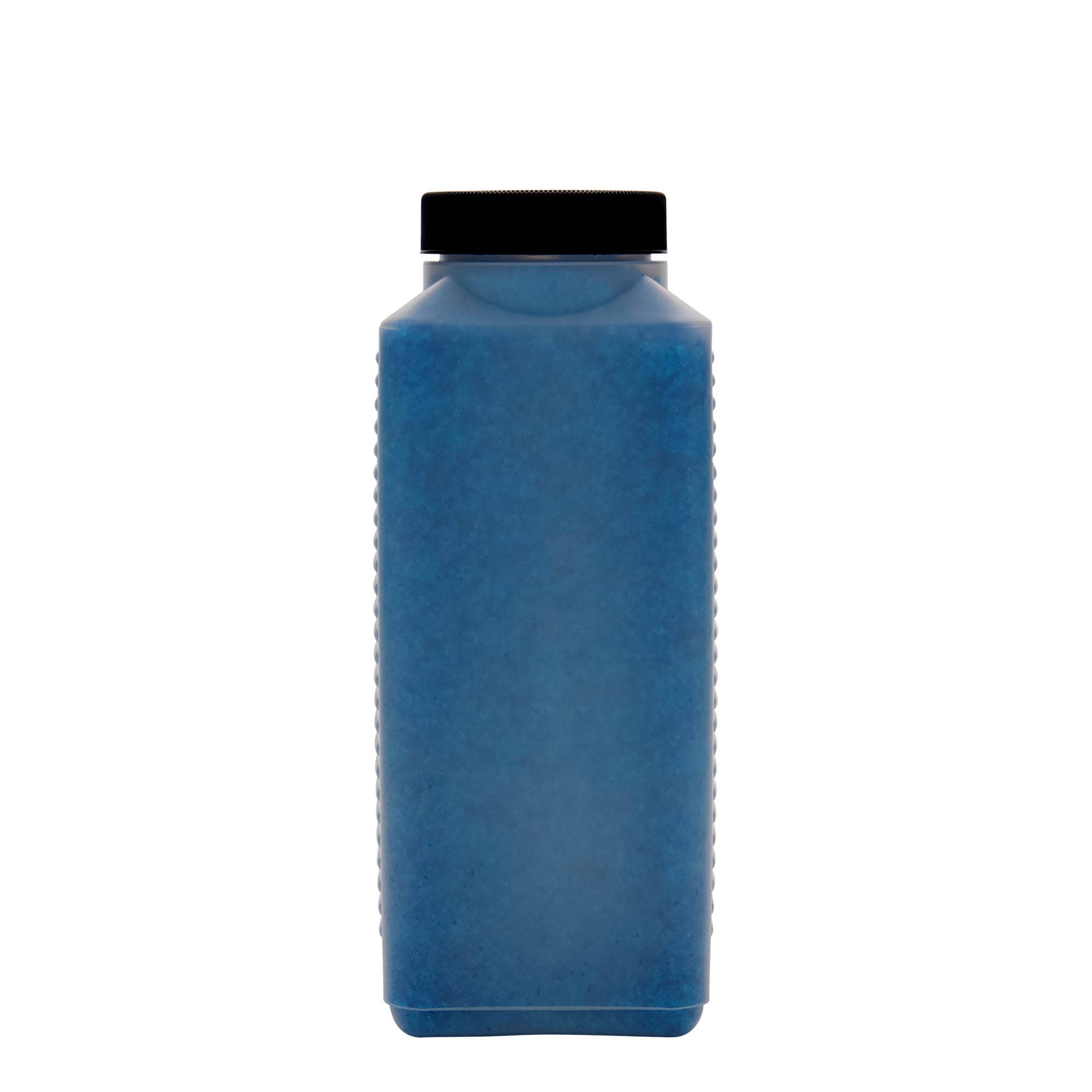 Fles met brede hals, 1000 ml, rechthoekig, HDPE-kunststof, naturel, monding: DIN 60 EPE