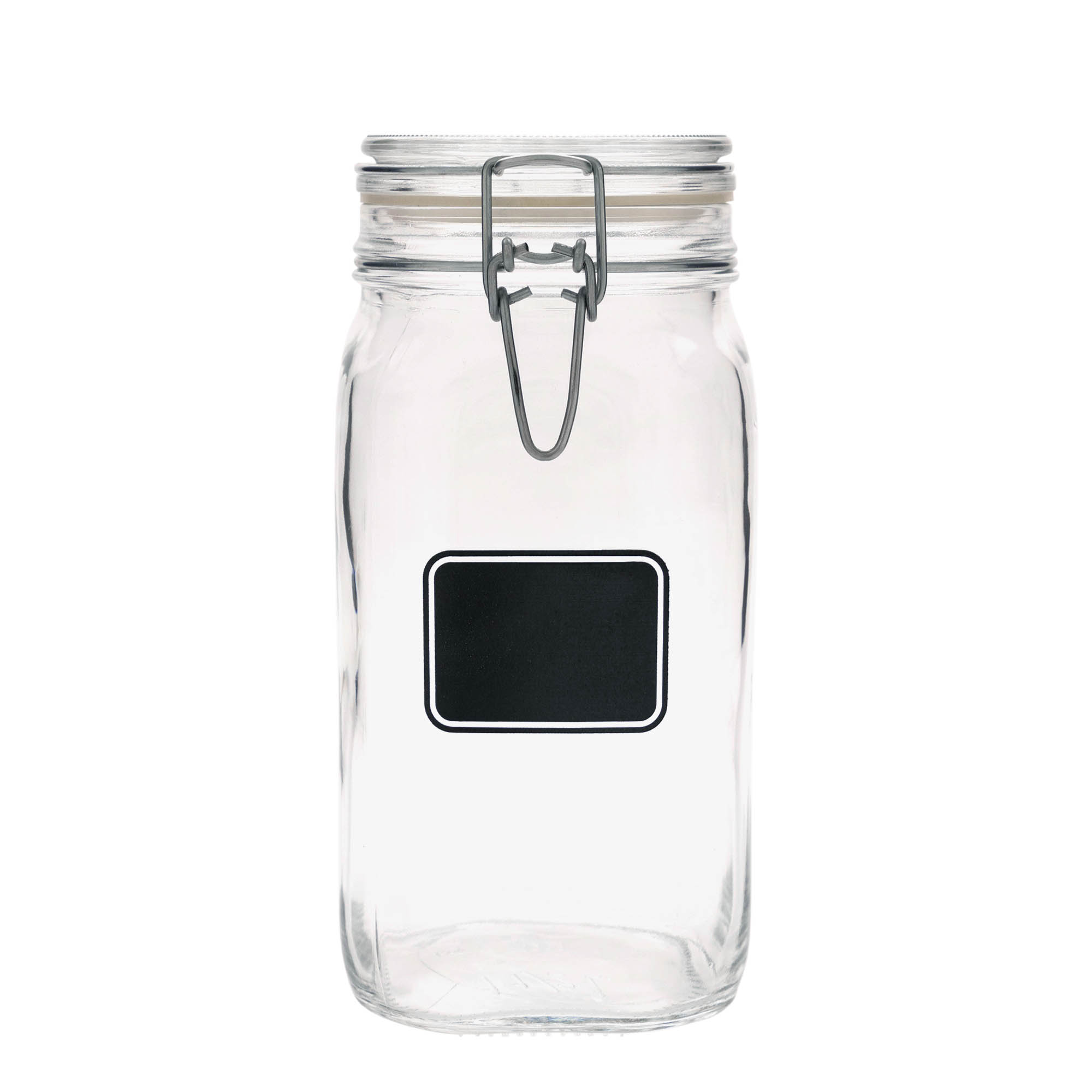 Pot met beugelsluiting 'Fido', 1500 ml, motief: etiketveld, vierkant, monding: beugelsluiting Pot met beugelsluiting 'Fido', 1500 ml, motief: etiketveld, vierkant, monding: beugelsluiting