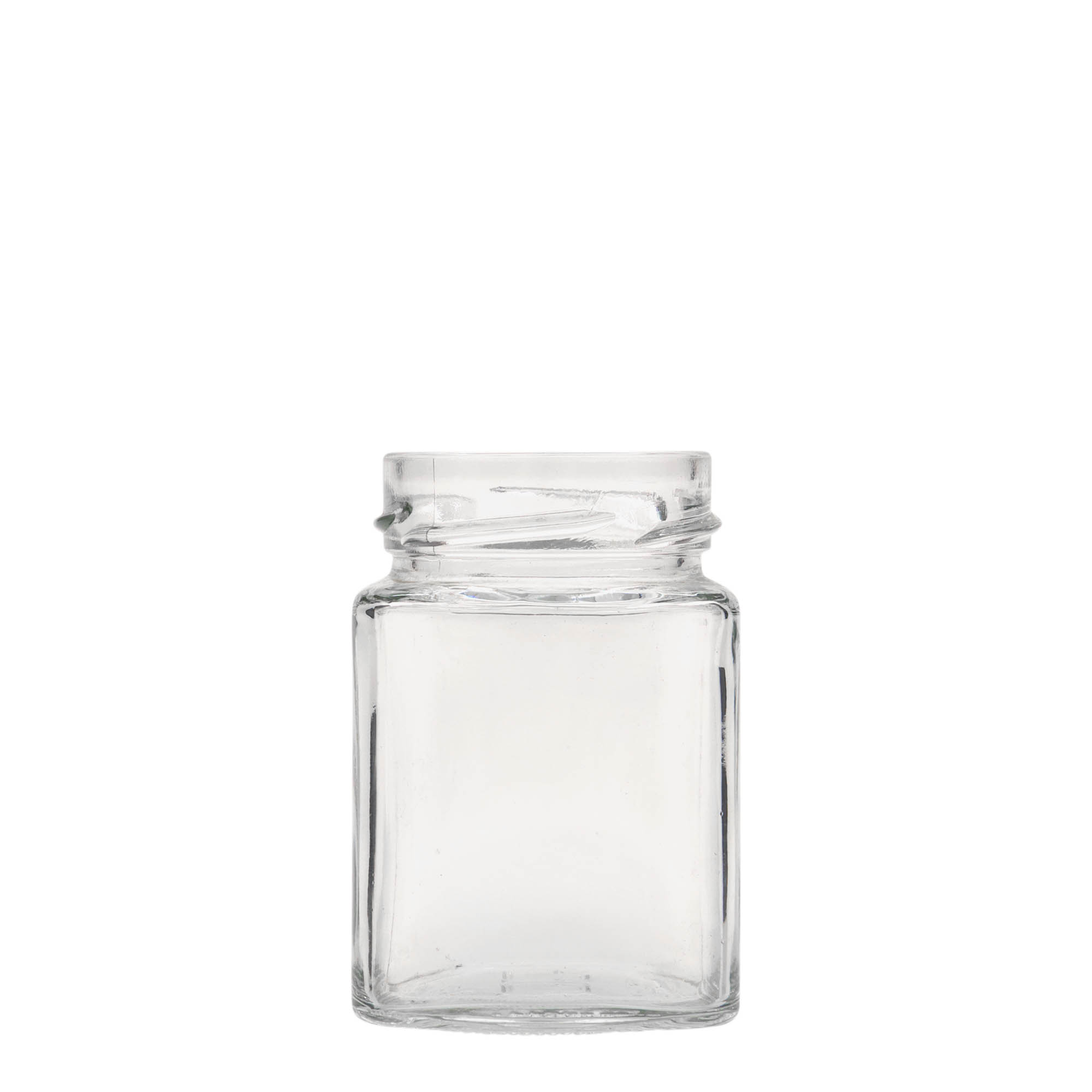 Vierkante pot 'Funny', 212 ml, monding: deep-twist-off (DTO 58)