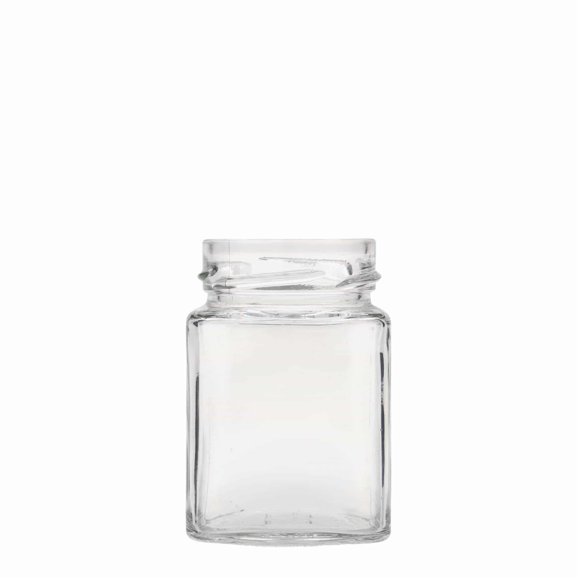 Bocal carré 212 ml « Funny », bouchage: Deep-Twist-Off (DTO 58)