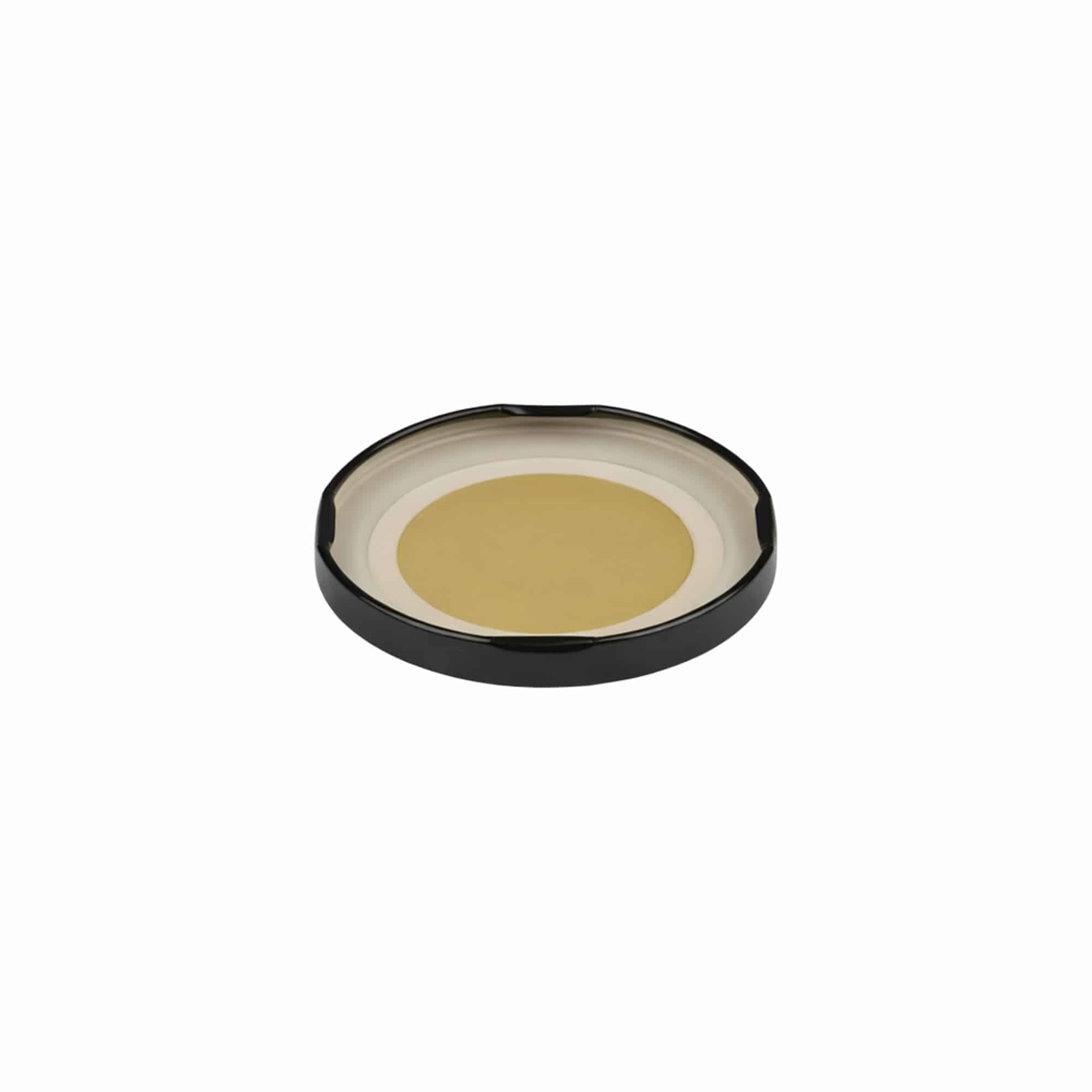Couvercle Twist-Off, fer blanc, stérilisable, noir, pour bouchage: TO 66