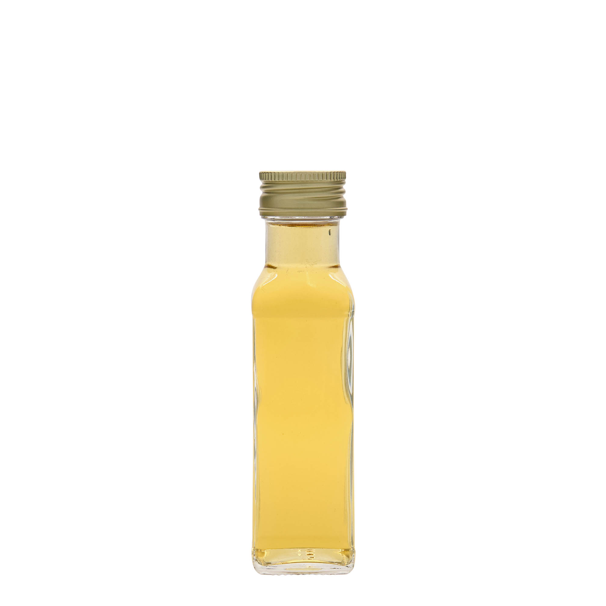 Glazen fles 'Marasca', 100 ml, vierkant, monding: PP 31,5 Glazen fles 'Marasca', 100 ml, vierkant, monding: PP 31,5