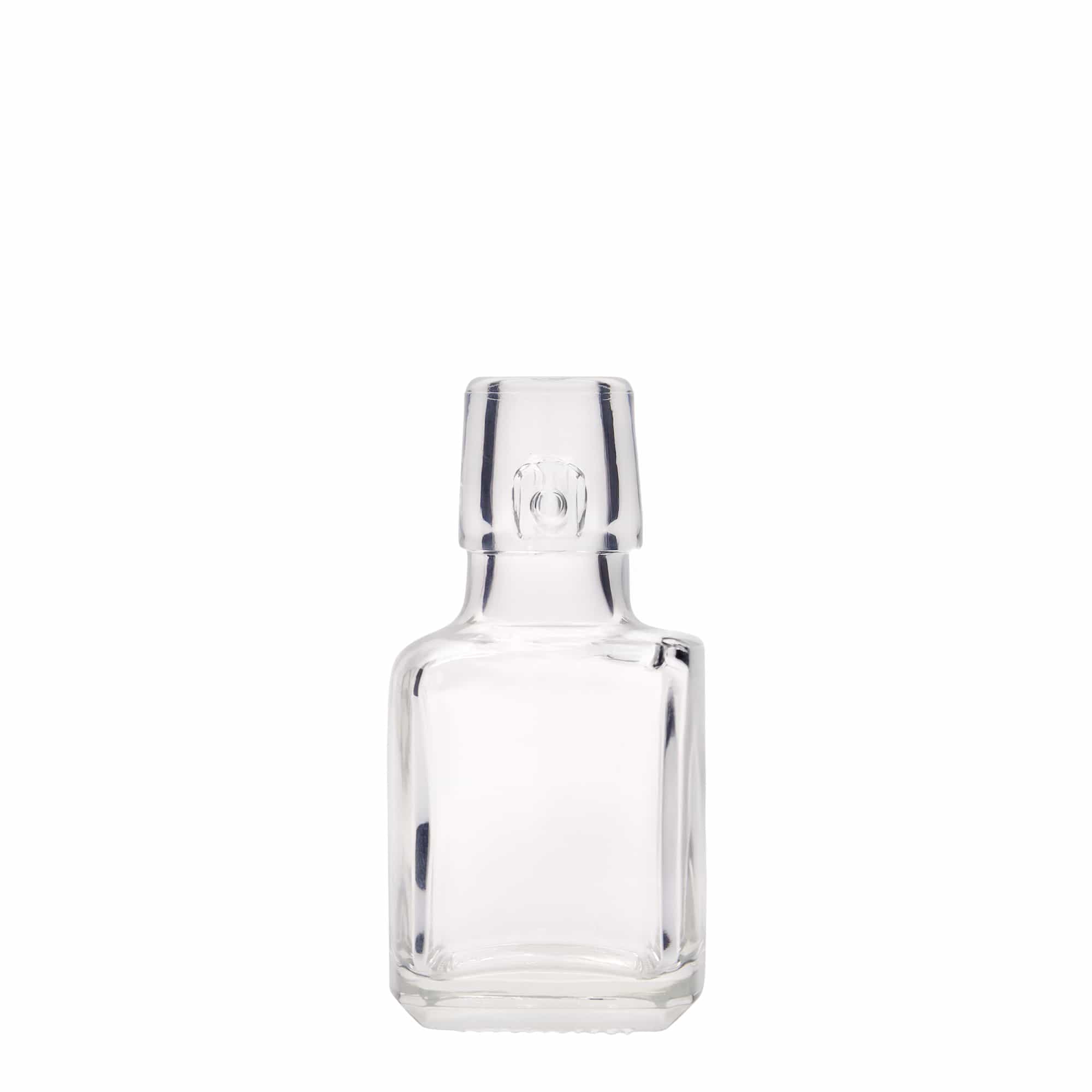 Bouteille en verre 100 ml 'Kubica', carrée, bouchage: bouchon mécanique