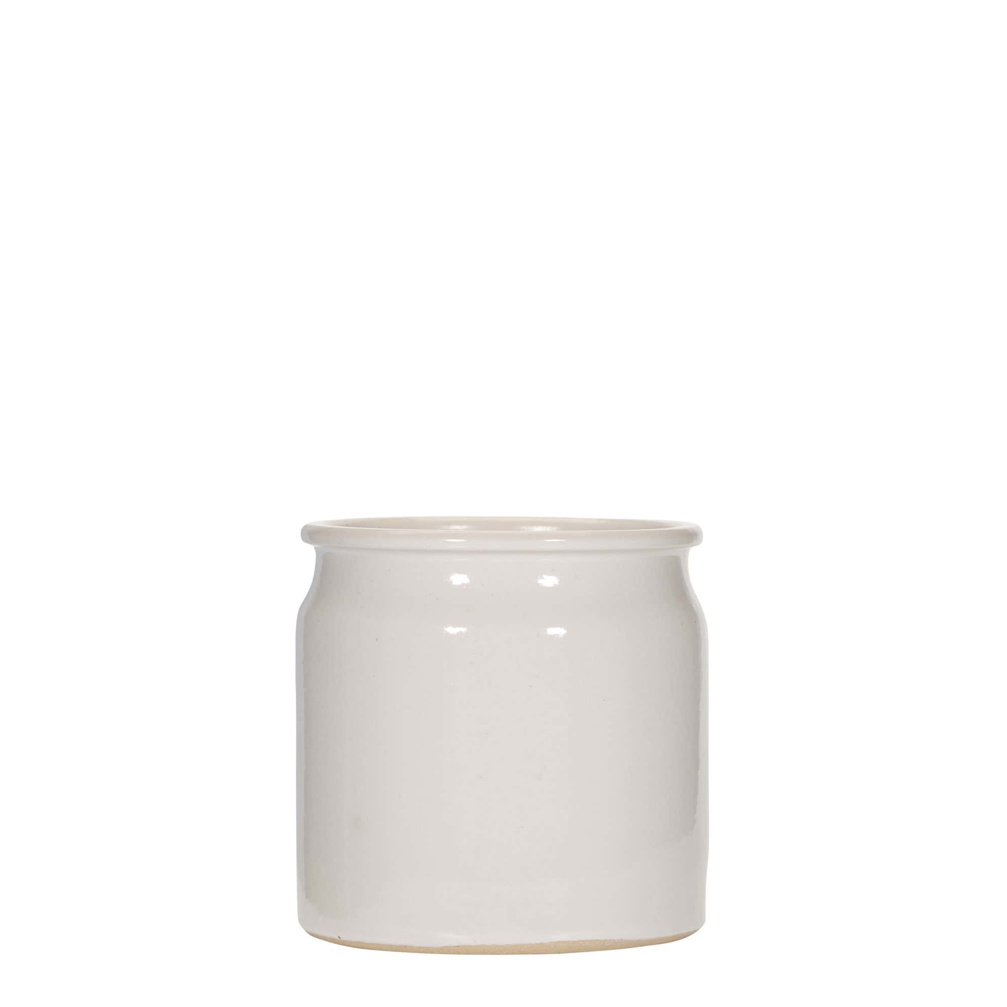 Steengoed pot, 160 ml, keramiek, wit, monding: kurk Steengoed pot, 160 ml, keramiek, wit, monding: kurk