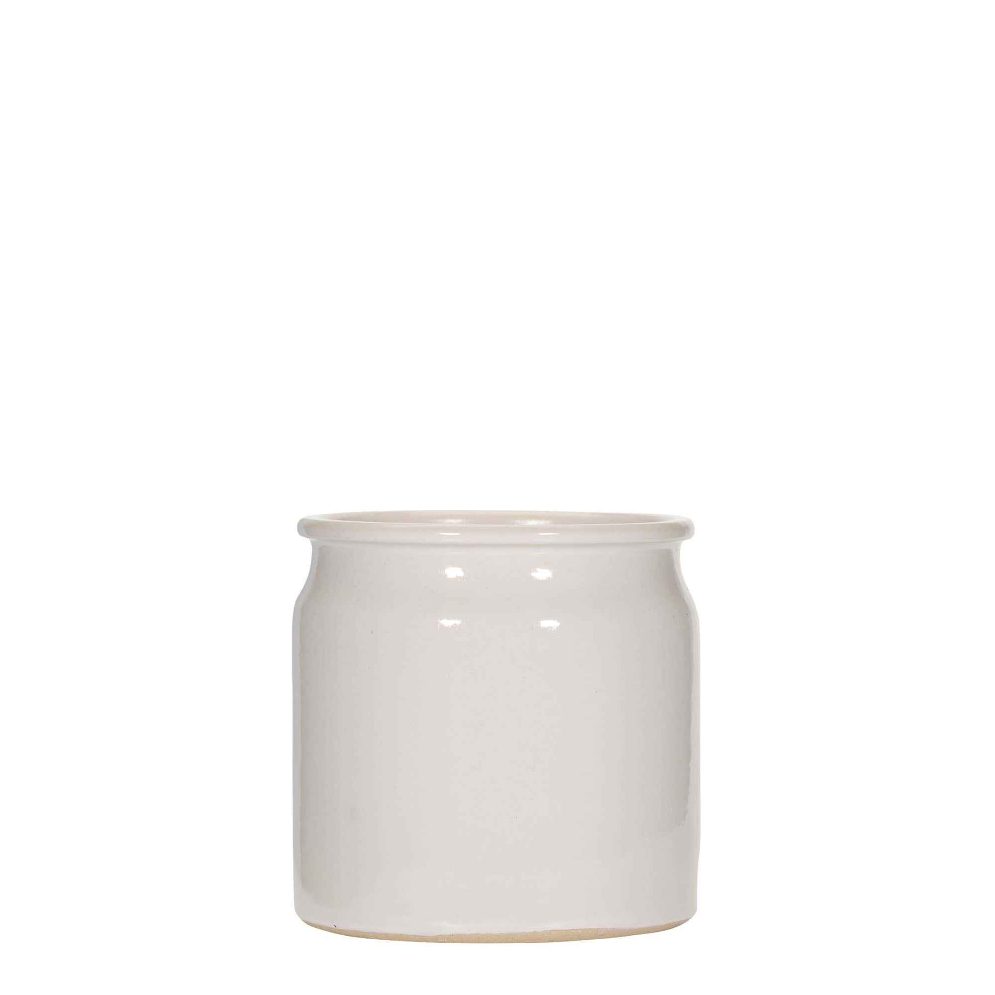 Steengoed pot, 160 ml, keramiek, wit, monding: kurk