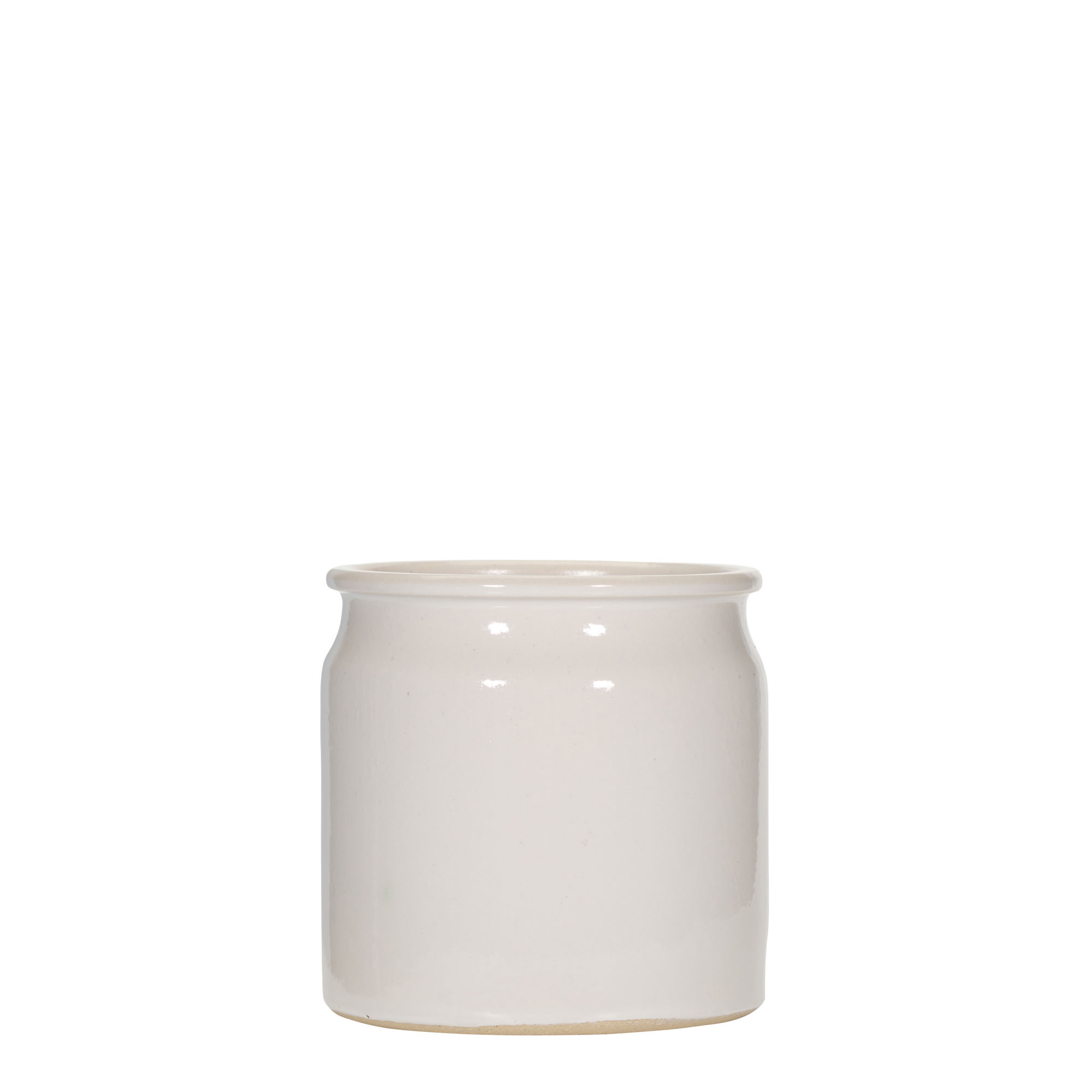 Steengoed pot, 160 ml, keramiek, wit, monding: kurk Steengoed pot, 160 ml, keramiek, wit, monding: kurk