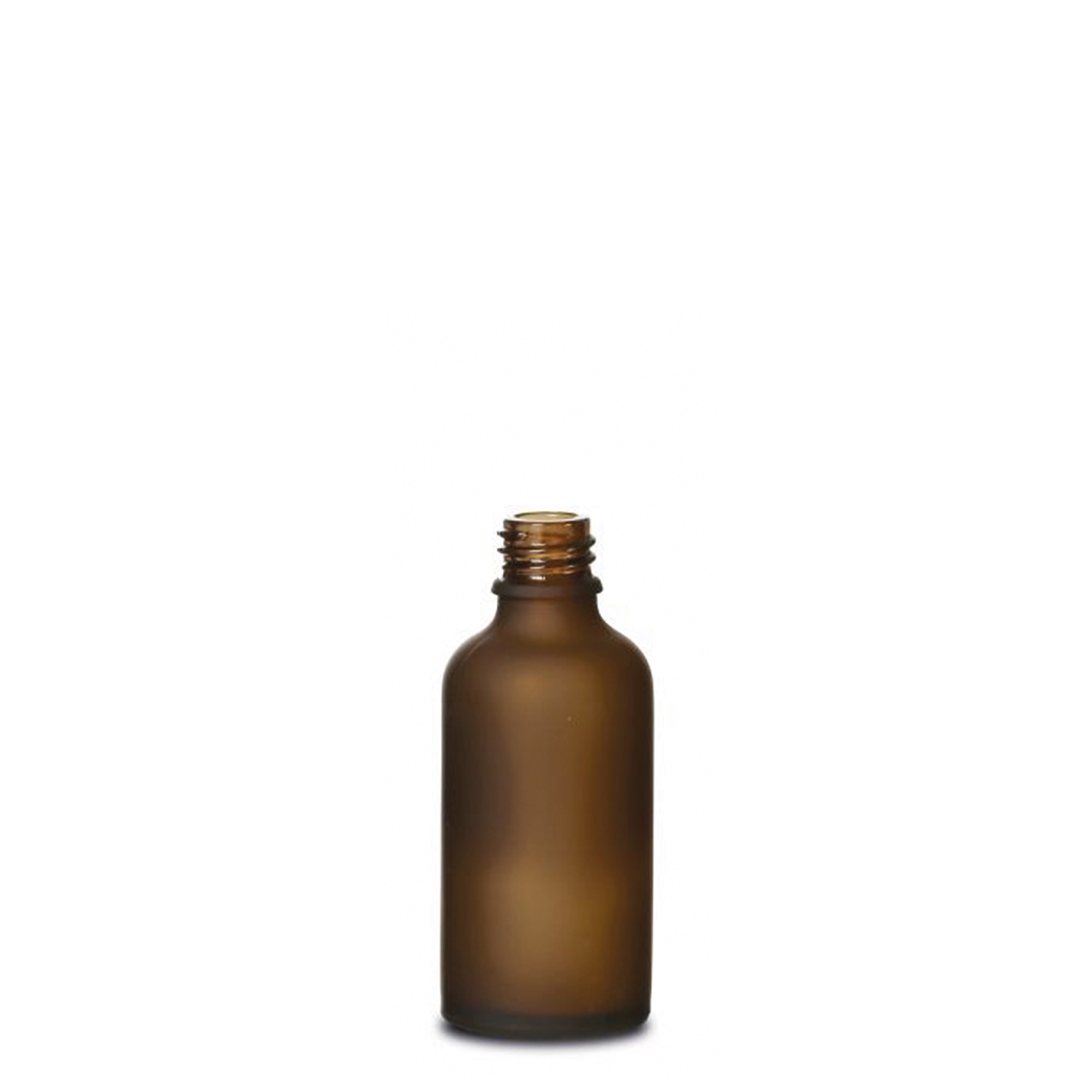 Flacon médical 50ml, verre, brun givré, goulot : DIN 18 Flacon médical 50ml, verre, brun givré, goulot : DIN 18