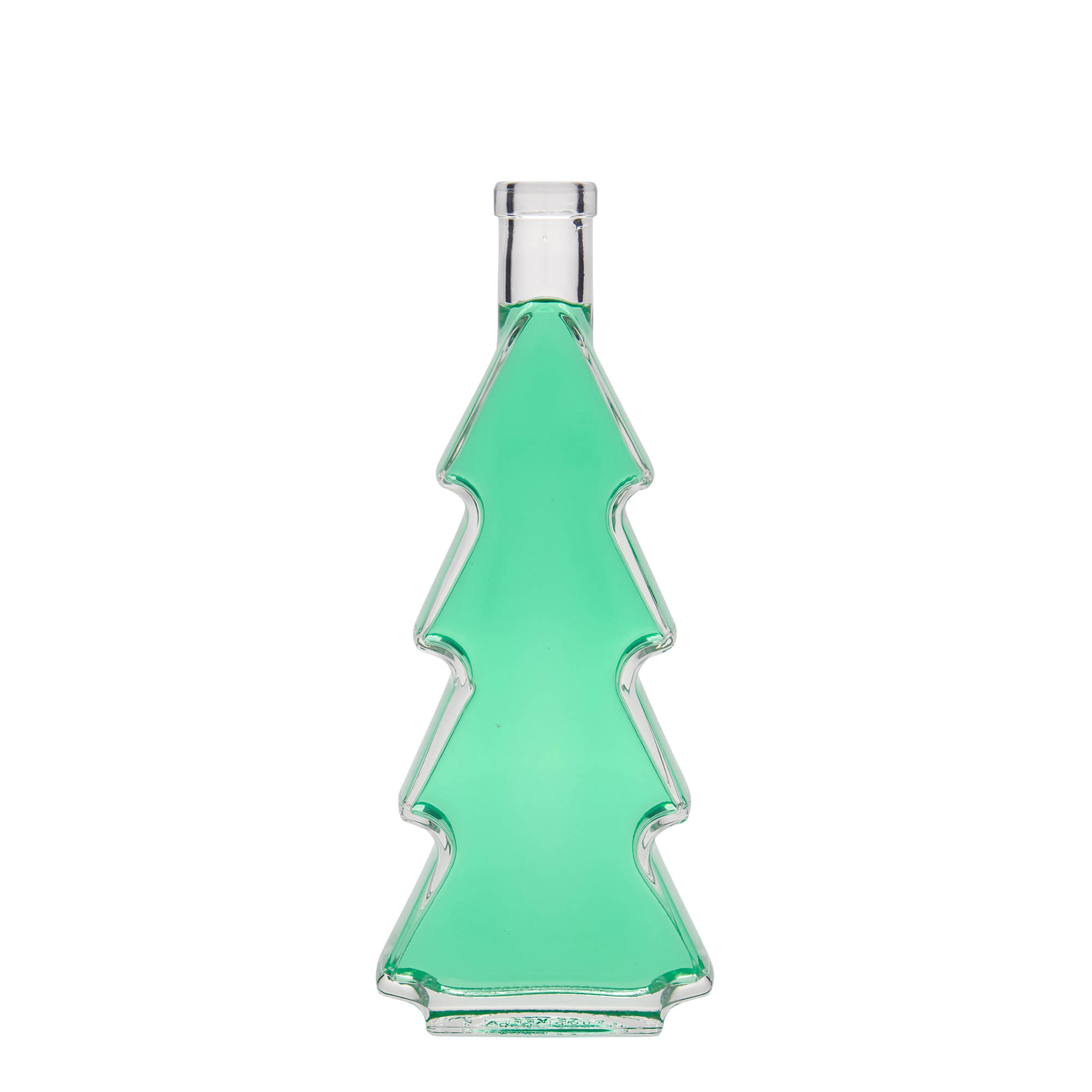 Glazen fles 'Dennenboom', 350 ml, monding: kurk Glazen fles 'Dennenboom', 350 ml, monding: kurk
