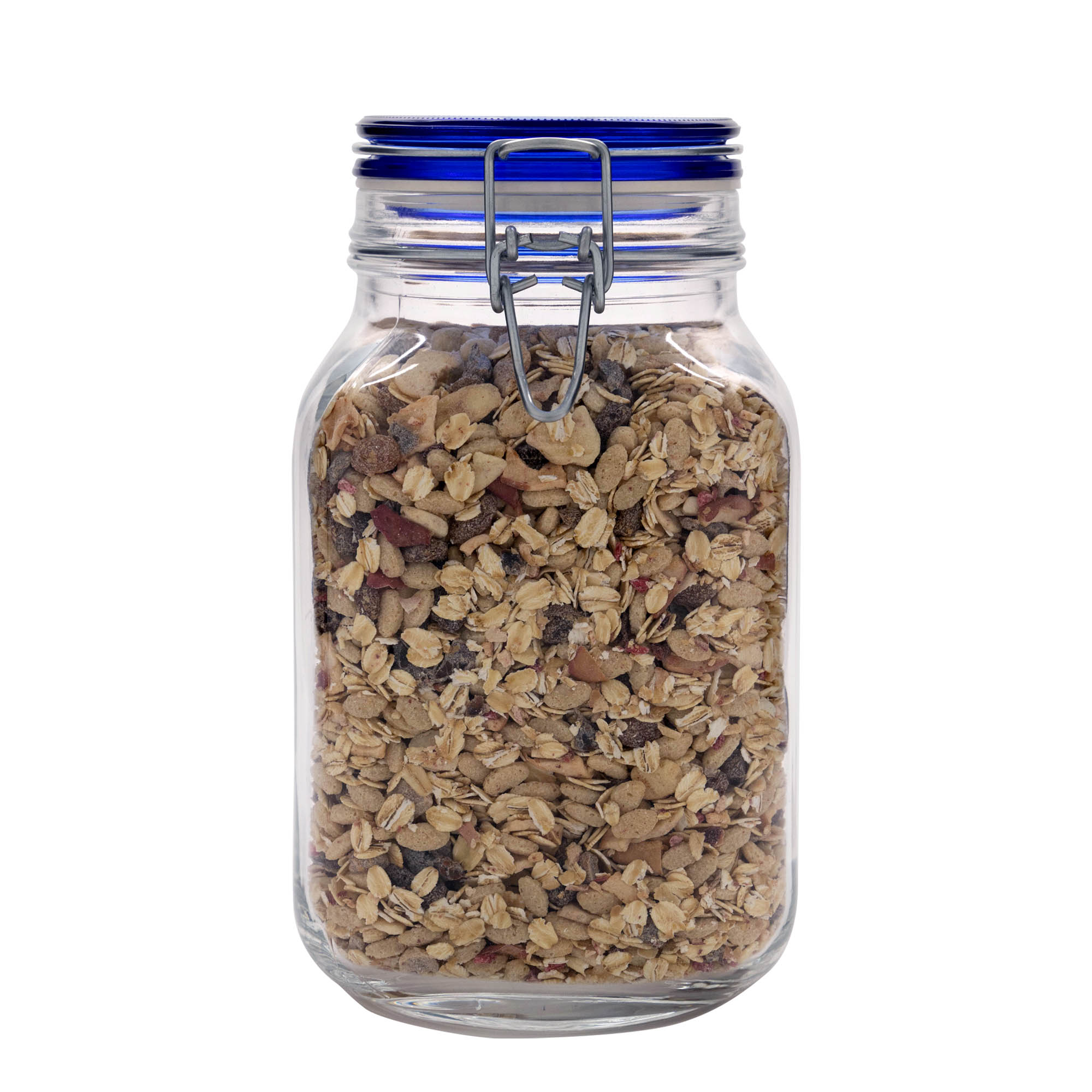 Pot met beugelsluiting 'Fido' Blue Top, 2000 ml, vierkant, monding: beugelsluiting Pot met beugelsluiting 'Fido' Blue Top, 2000 ml, vierkant, monding: beugelsluiting