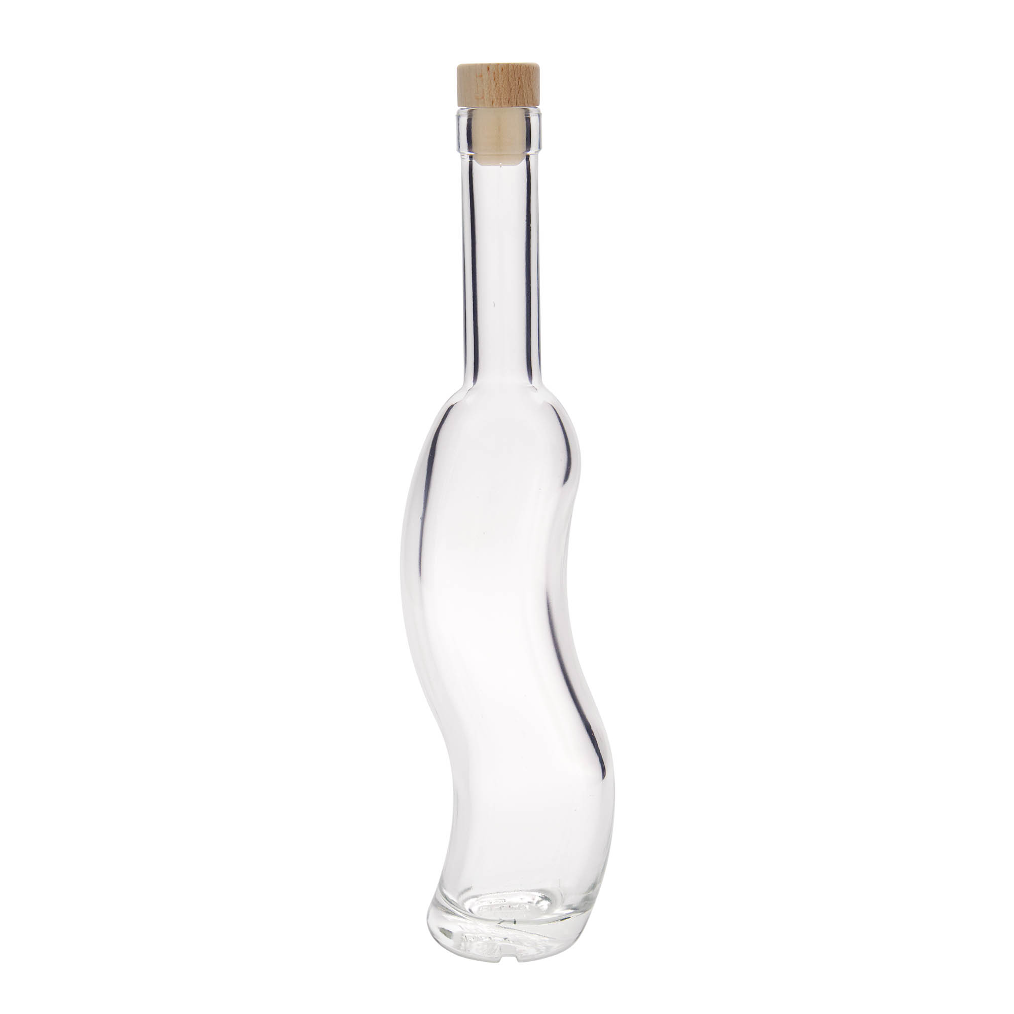 Glazen fles 'La-Ola', 350 ml, halfrond, monding: kurk Glazen fles 'La-Ola', 350 ml, halfrond, monding: kurk