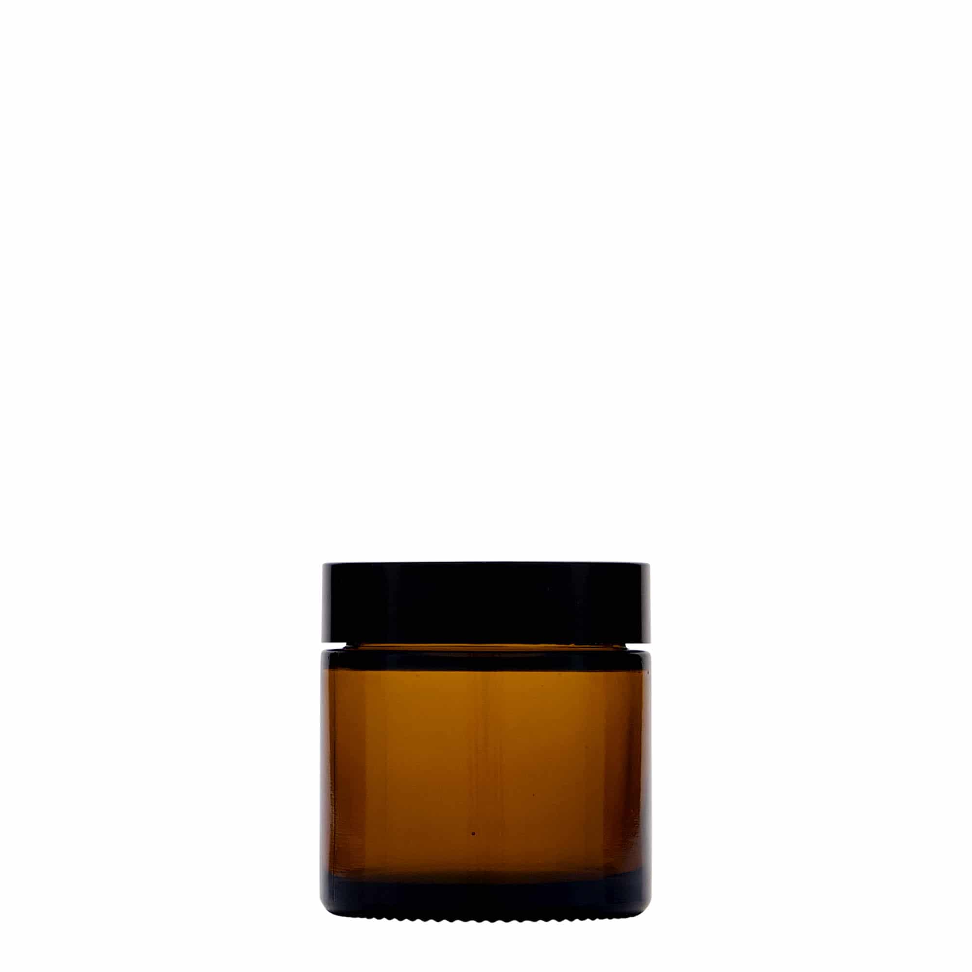Potje 'Brown Line', 60 ml, glas, bruin, monding: schroefsluiting Potje 'Brown Line', 60 ml, glas, bruin, monding: schroefsluiting