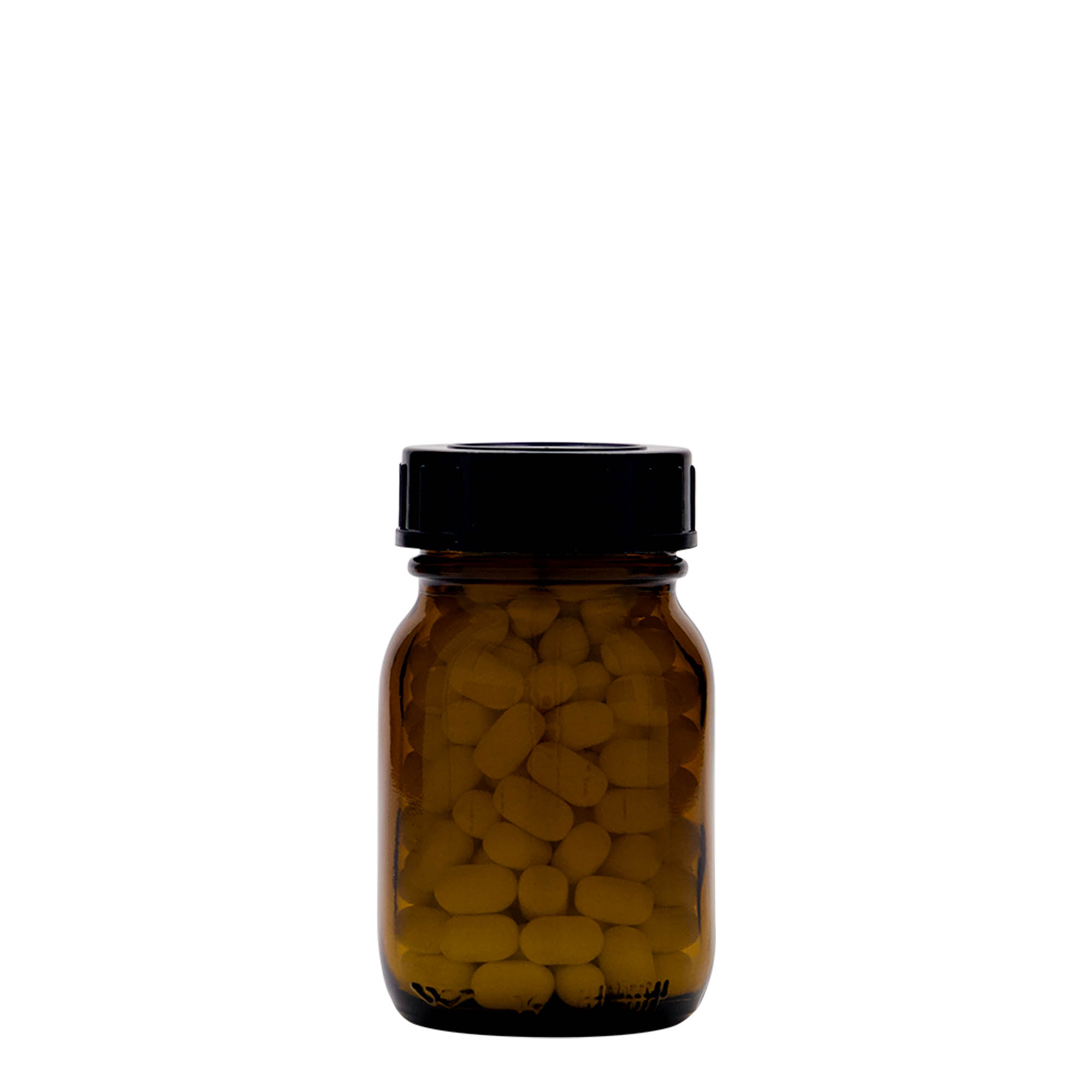 Pot met brede hals, 75 ml, bruin, monding: DIN 40 Pot met brede hals, 75 ml, bruin, monding: DIN 40