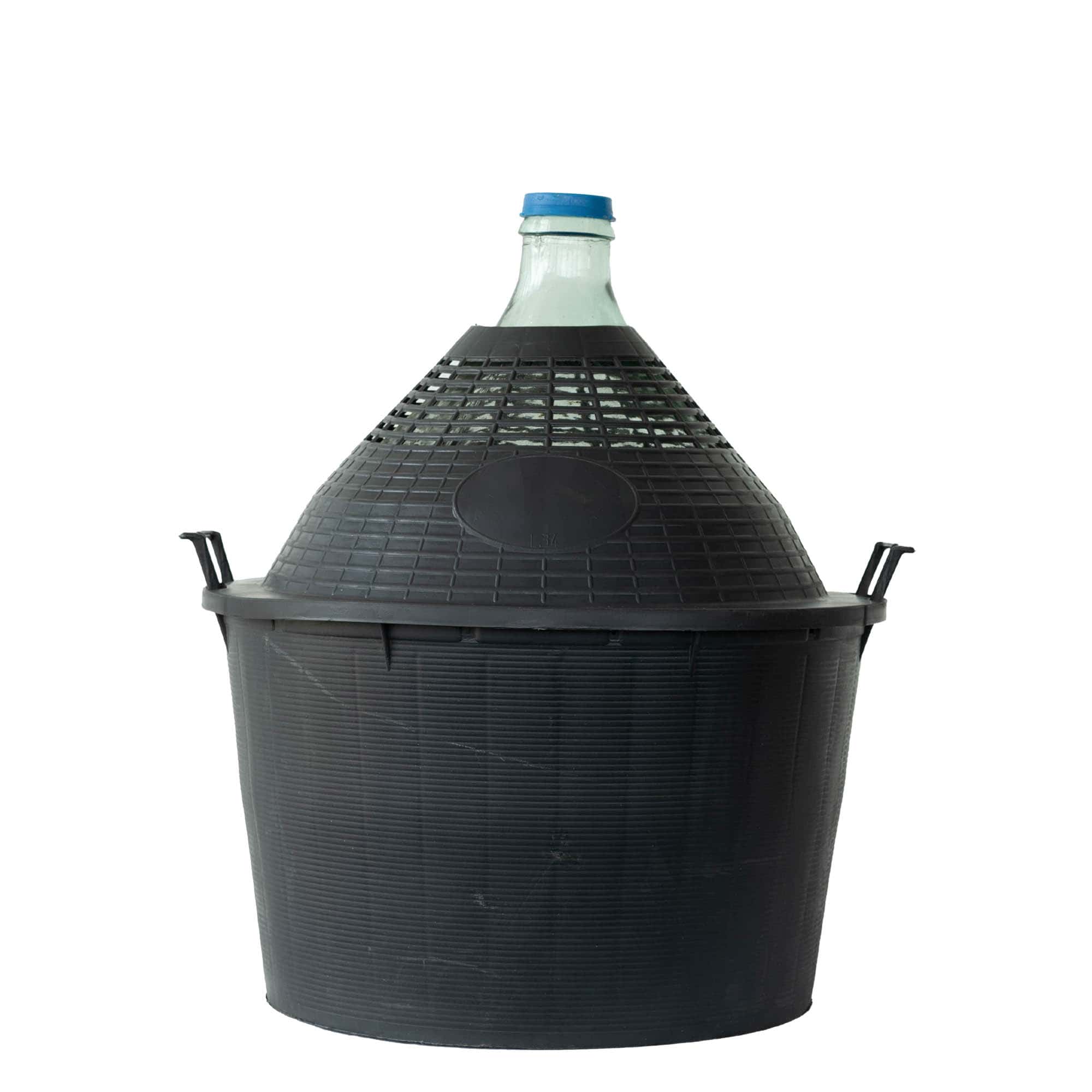 Dame-jeanne 34 l à col étroit, verre, bouchage: couvercle cloche