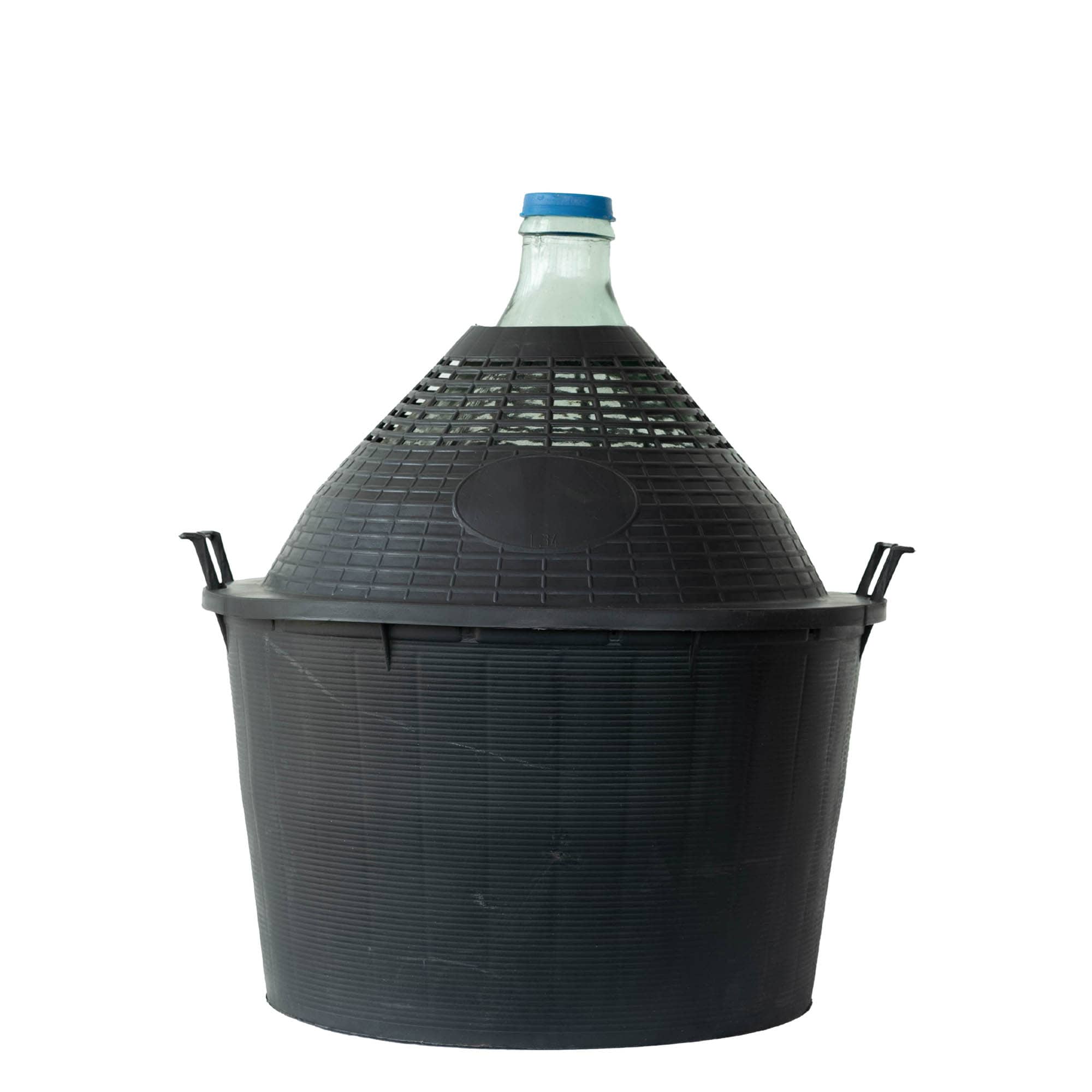 Dame-jeanne 34 l à col étroit, verre, bouchage: couvercle cloche