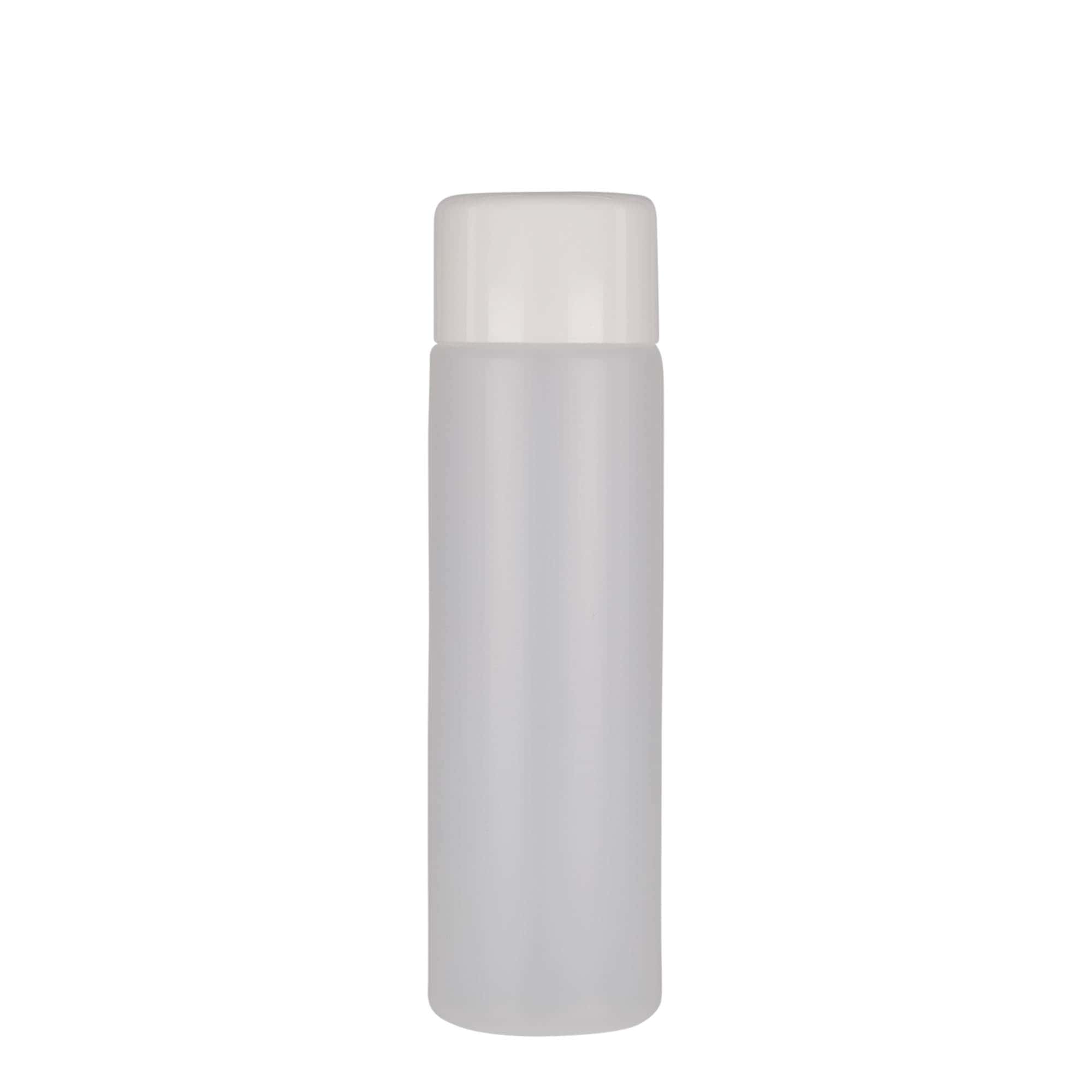 Bouteille ronde 250 ml, plastique PE, nature, bouchage: Bougage à vis