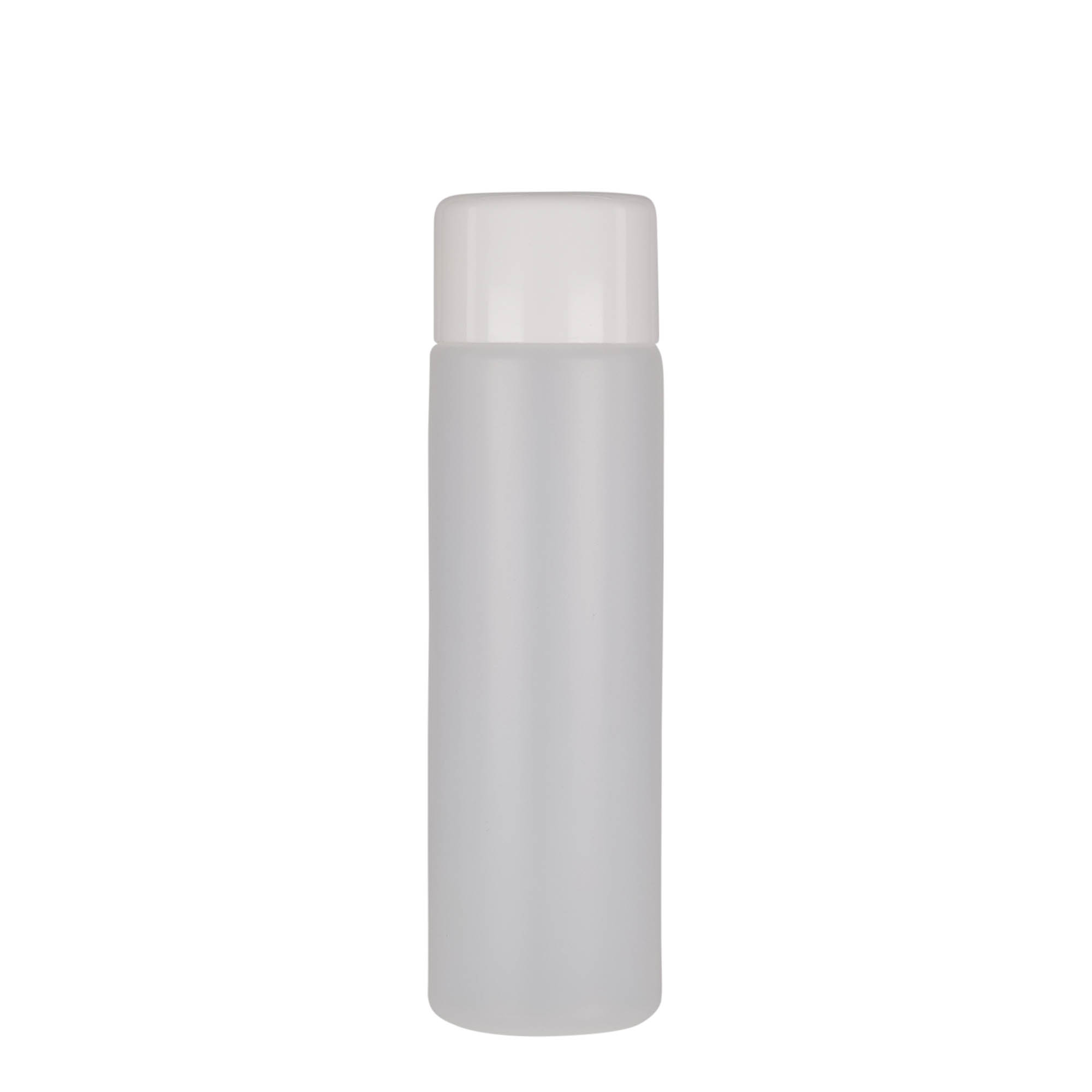Bouteille ronde 250 ml, plastique PE, nature, bouchage: Bougage à vis Bouteille ronde 250 ml, plastique PE, nature, bouchage: Bougage à vis