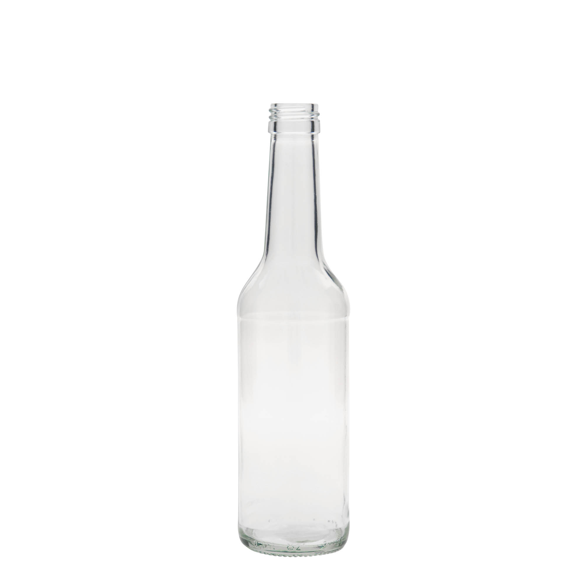 Glazen fles met rechte hals, 350 ml, monding: PP 28