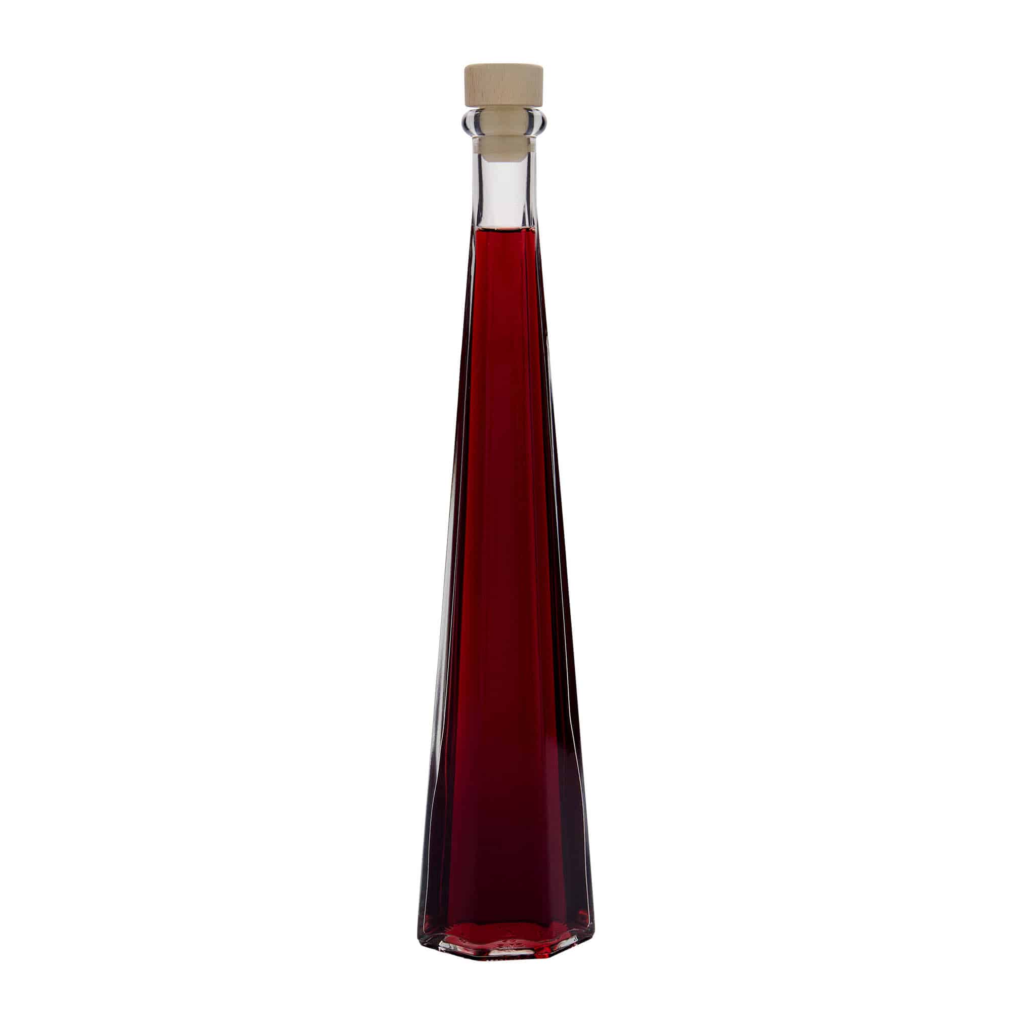 Bouteille en verre 200 ml 'Dama Sexta', hexagonale, bouchage: bouchon