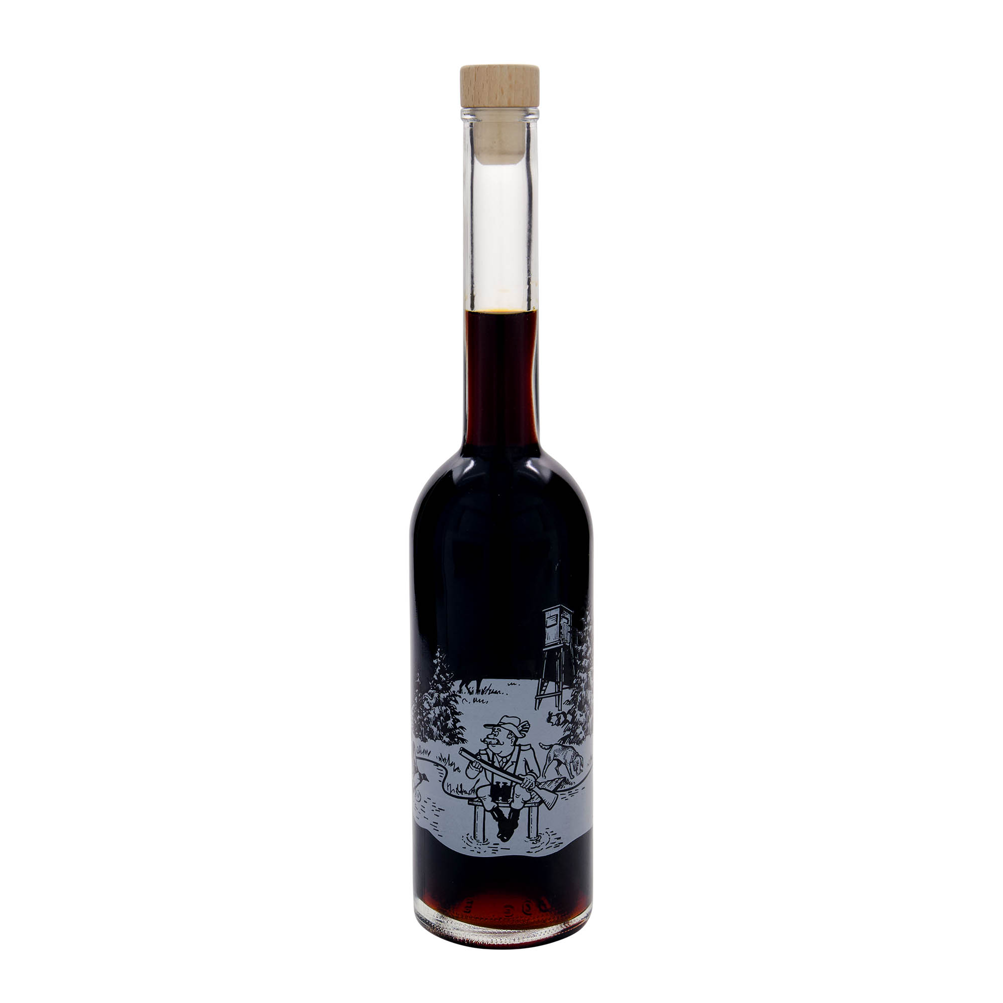 Bouteille en verre 500 ml 'Opera', motif : chasseur, bouchage: bouchon