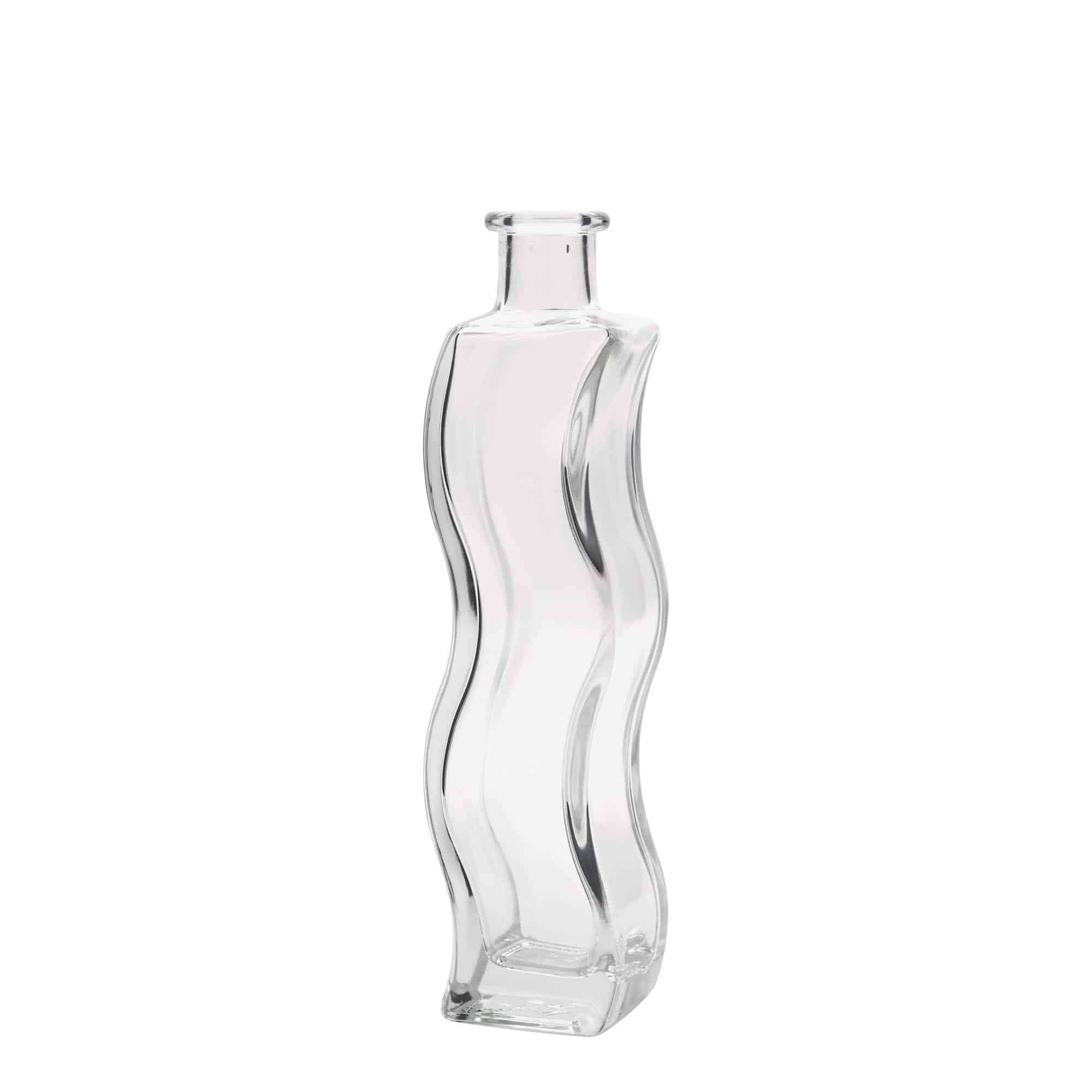 Glazen fles 'Golf', 200 ml, vierkant, monding: kurk Glazen fles 'Golf', 200 ml, vierkant, monding: kurk
