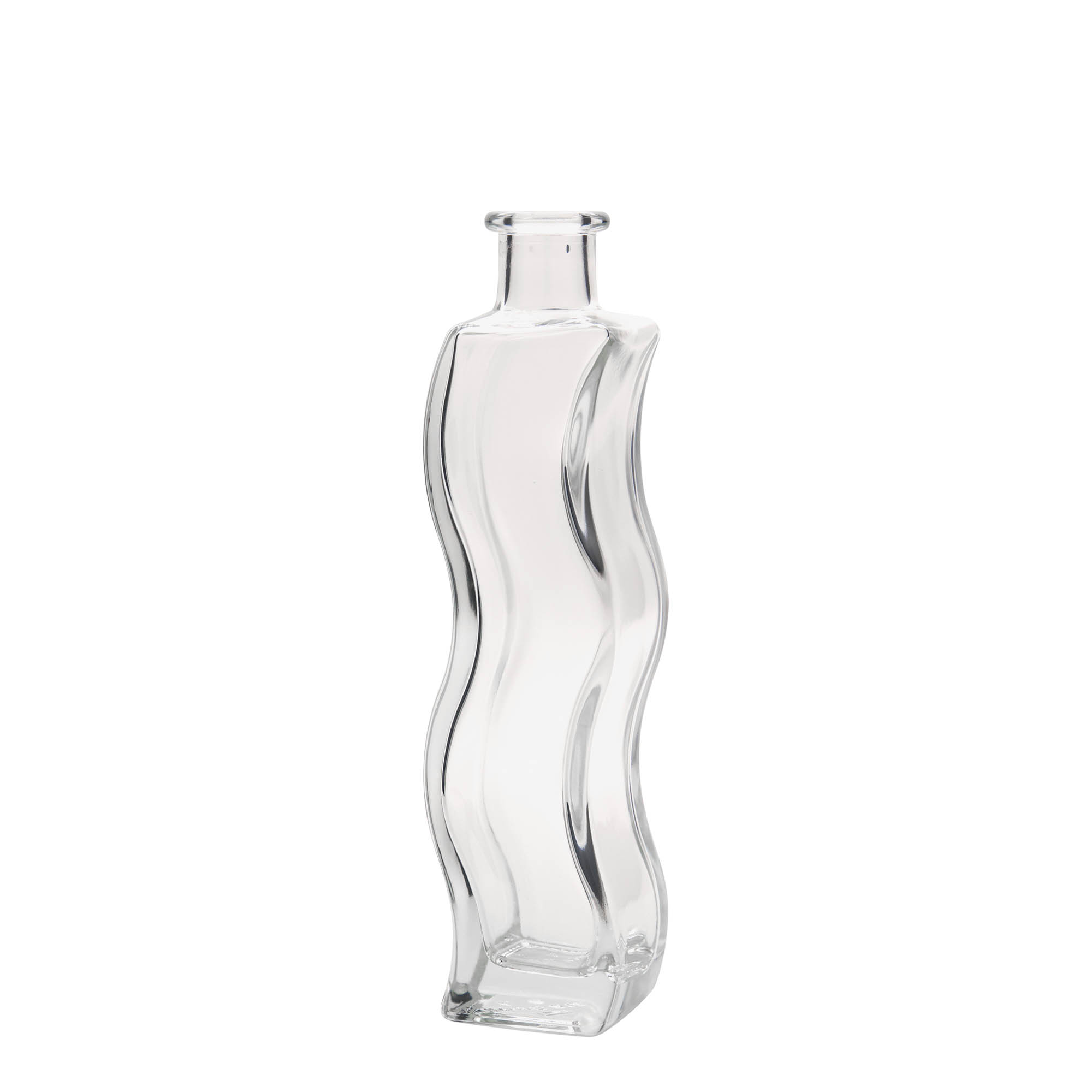 Glazen fles 'Golf', 200 ml, vierkant, monding: kurk Glazen fles 'Golf', 200 ml, vierkant, monding: kurk
