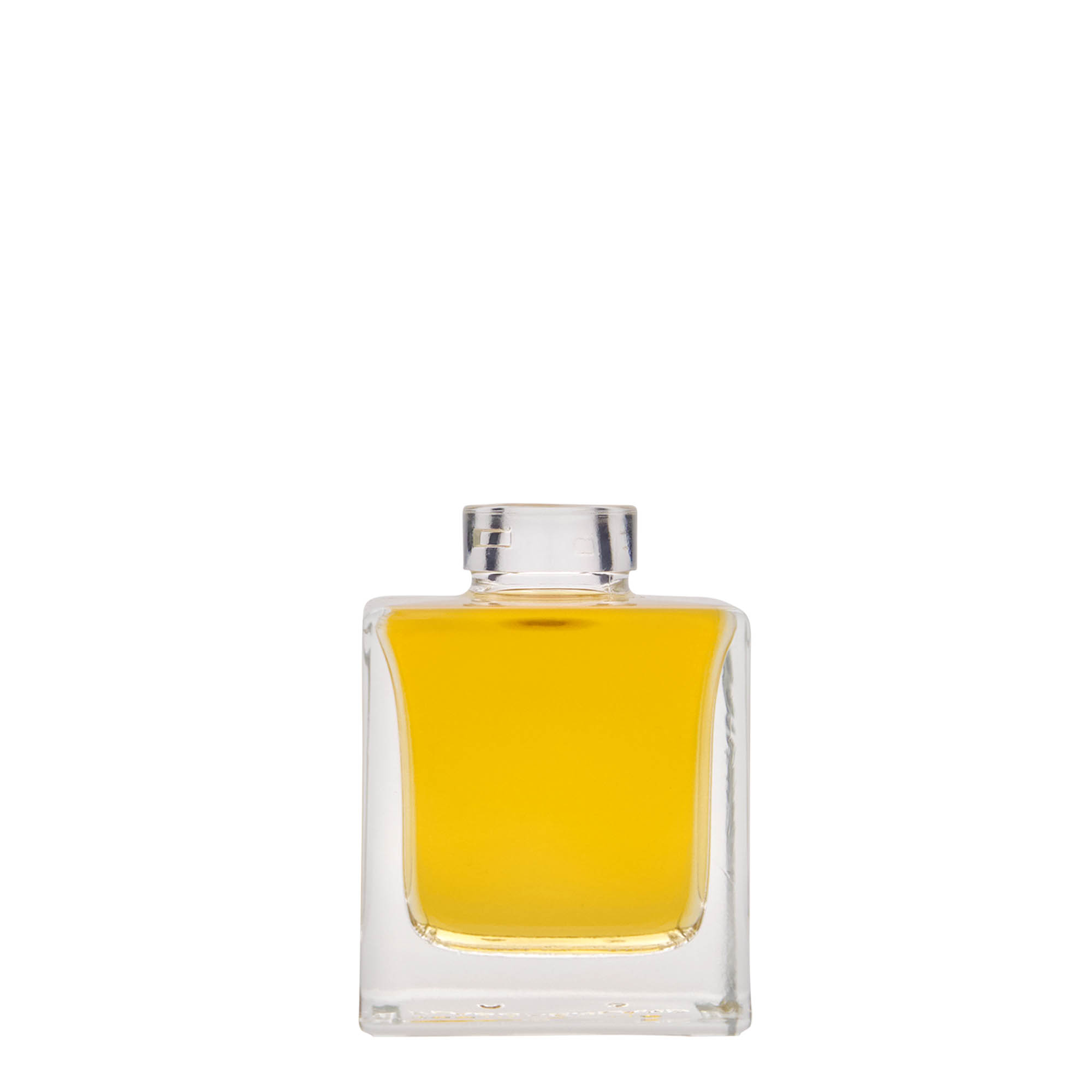 Bouteille en verre 100 ml « Cube », carrée, bouchage: bouchon