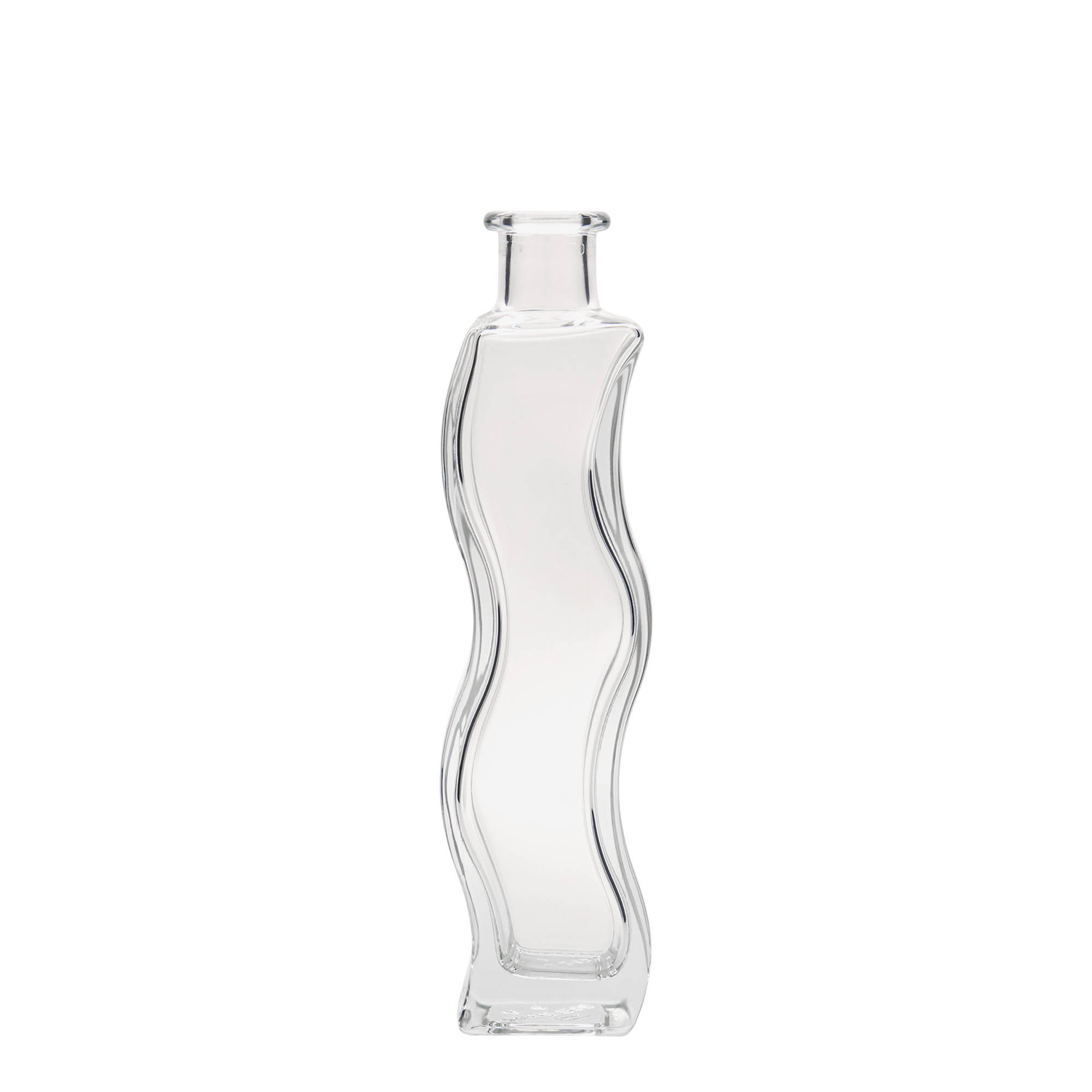 Glazen fles 'Golf', 200 ml, vierkant, monding: kurk Glazen fles 'Golf', 200 ml, vierkant, monding: kurk