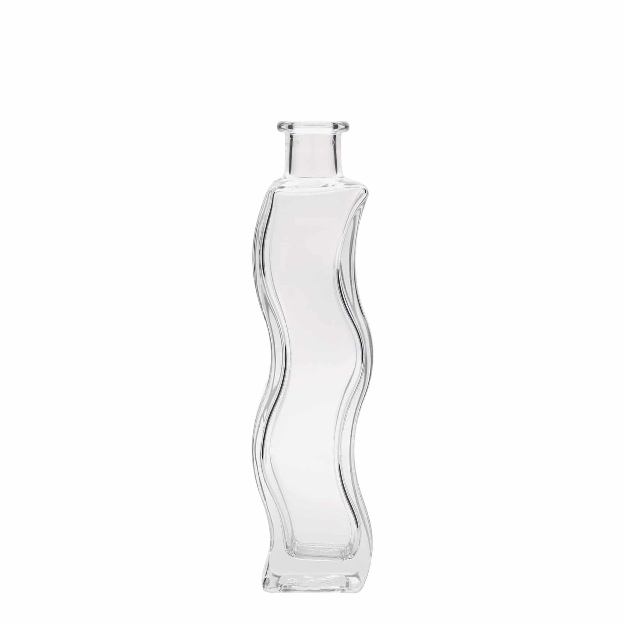 Bouteille en verre 200 ml « Vague », carrée, bouchage: bouchon