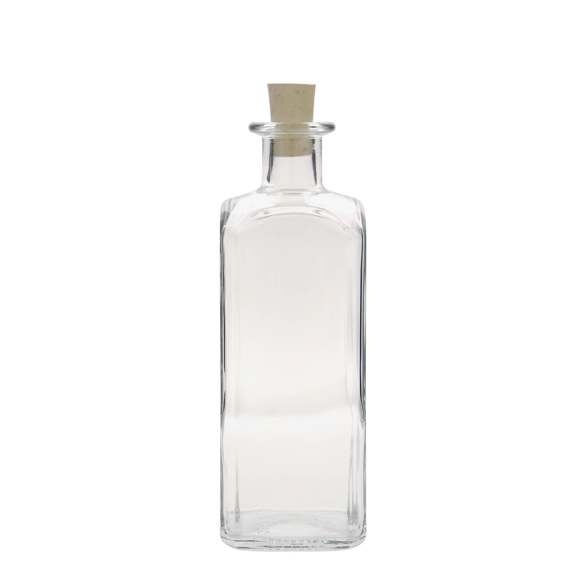 Glazen fles Apotheker carré, 500 ml, vierkant, monding: kurk Glazen fles Apotheker carré, 500 ml, vierkant, monding: kurk