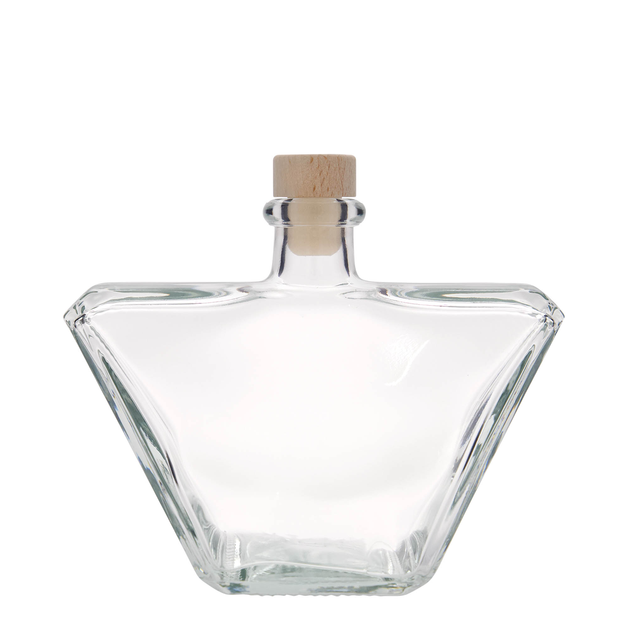 Glazen fles 'Charly', 500 ml, rechthoekig, monding: kurk