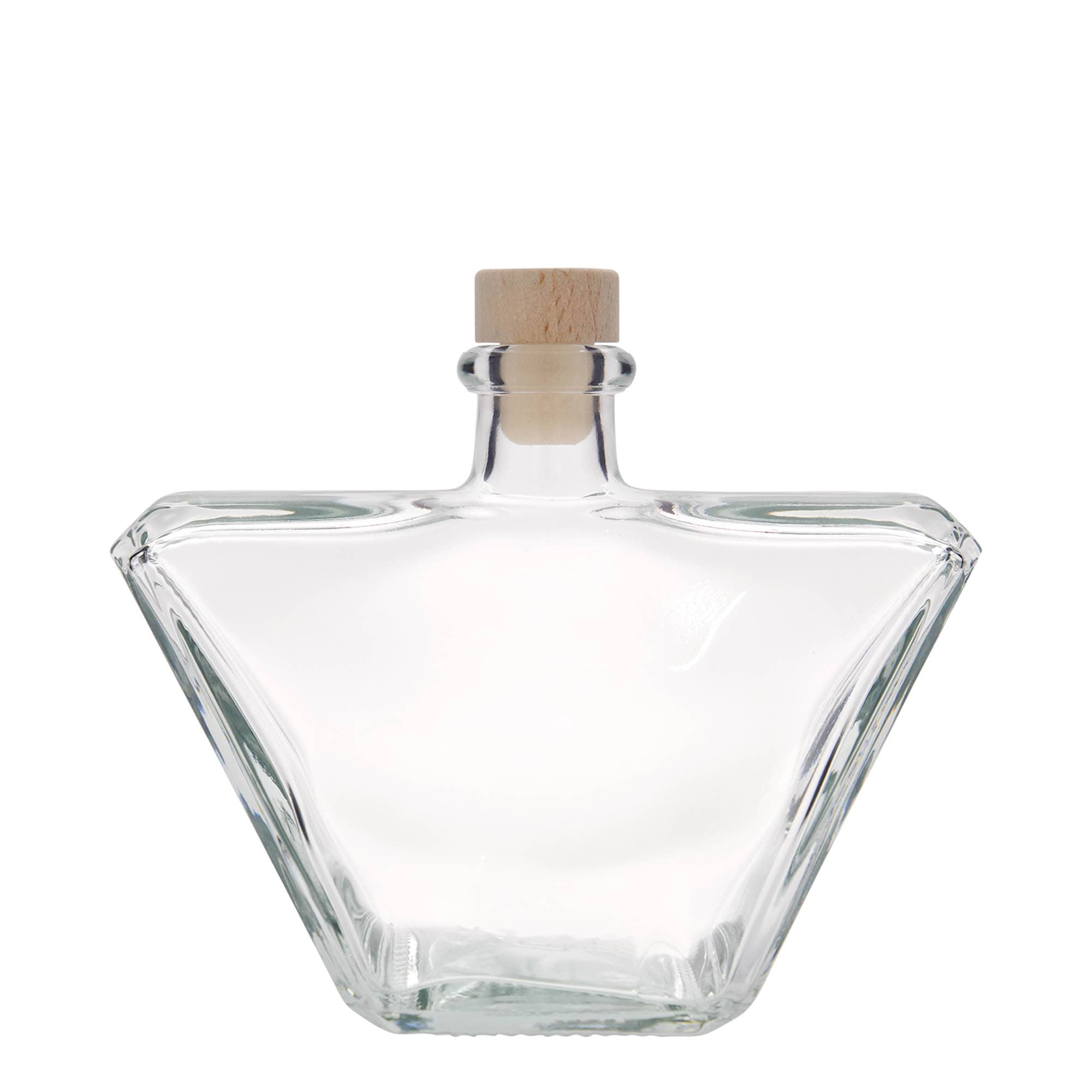 Glazen fles 'Charly', 500 ml, rechthoekig, monding: kurk
