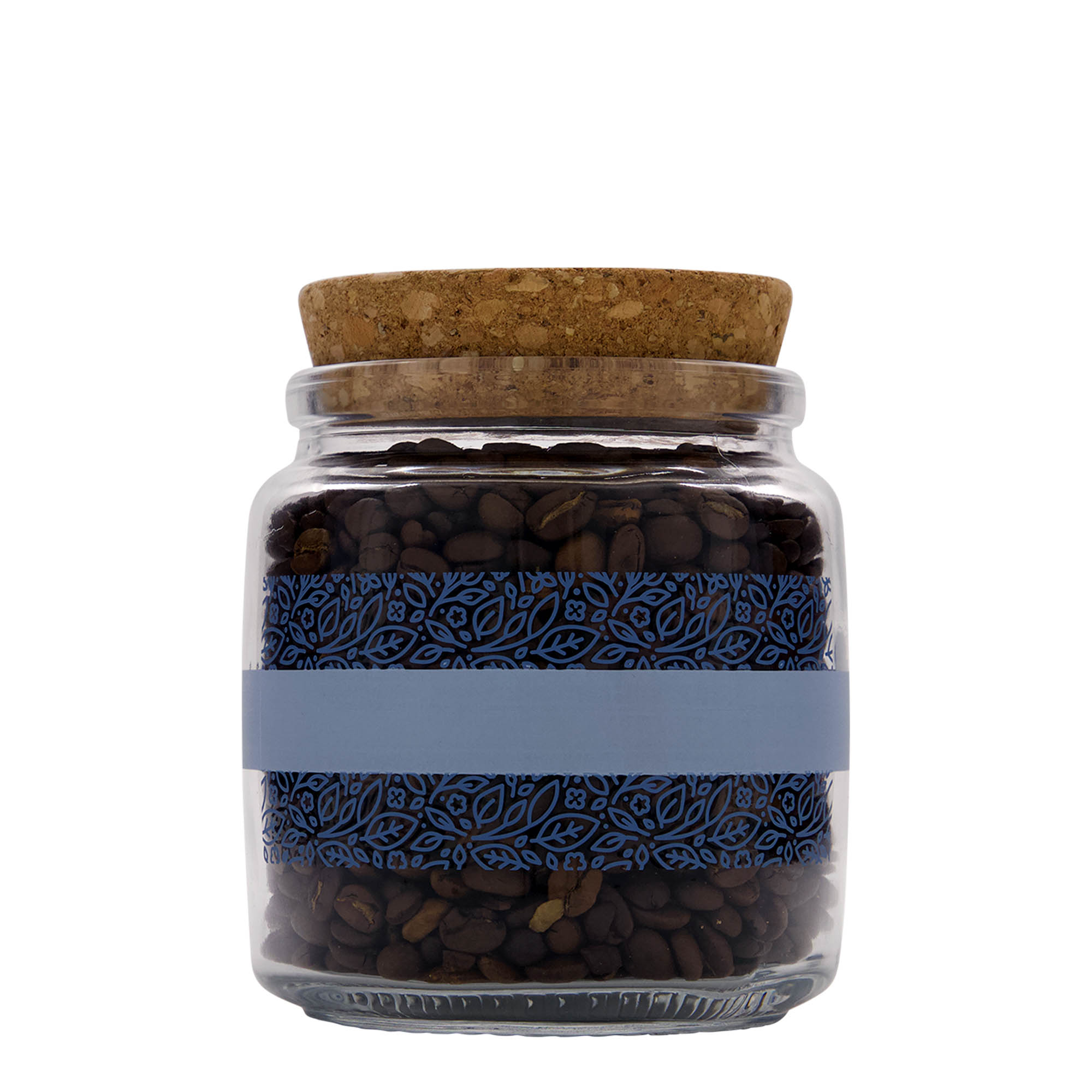 Bocal avec bouchon liège 750 ml 'Giara', motif : naturalmente blu, bouchage: bouchon Bocal avec bouchon liège 750 ml 'Giara', motif : naturalmente blu, bouchage: bouchon