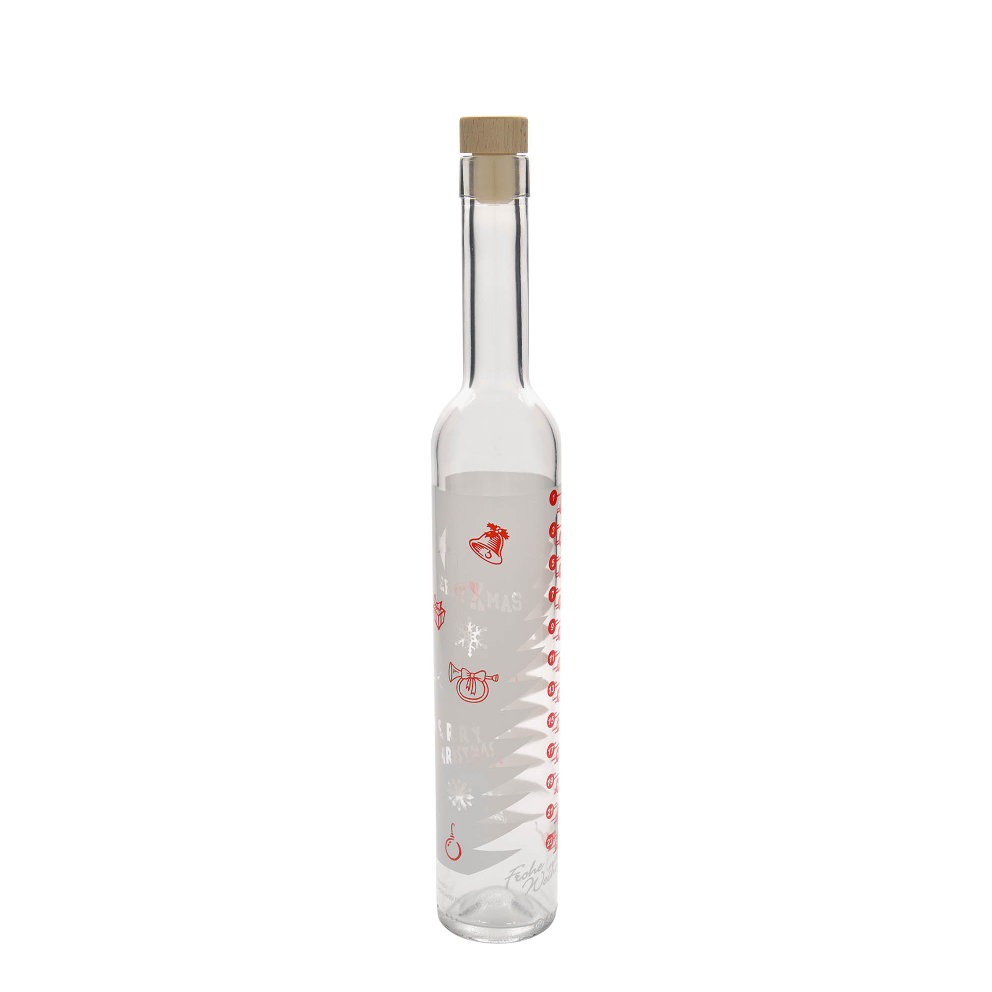 Bouteille en verre Maximo imprimée 500 ml 'Calendrier de l’Avent', bouchage: bouchon Bouteille en verre Maximo imprimée 500 ml 'Calendrier de l’Avent', bouchage: bouchon