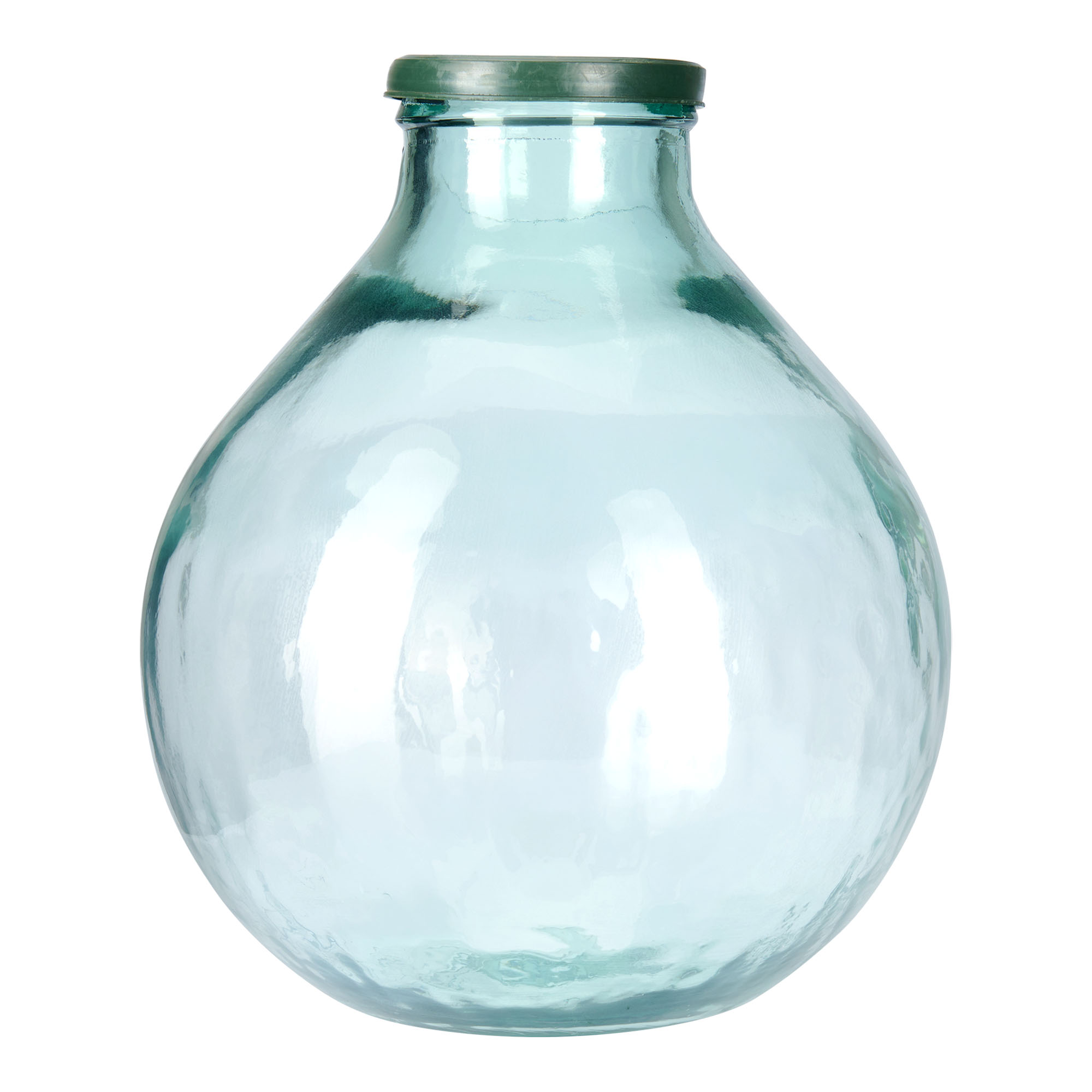 Ballonfles brede hals, 25 l, glas, monding: stulpdeksel