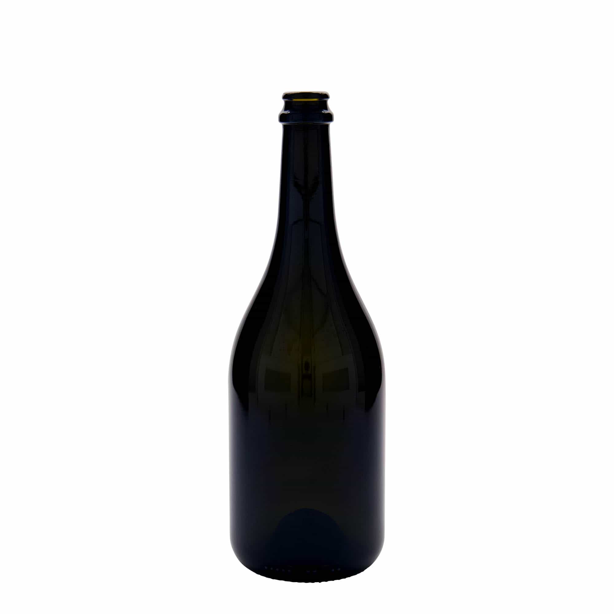 Bouteille de bière 750 ml 'Horta', verre, vert antique, bouchage: capsules couronnes Bouteille de bière 750 ml 'Horta', verre, vert antique, bouchage: capsules couronnes