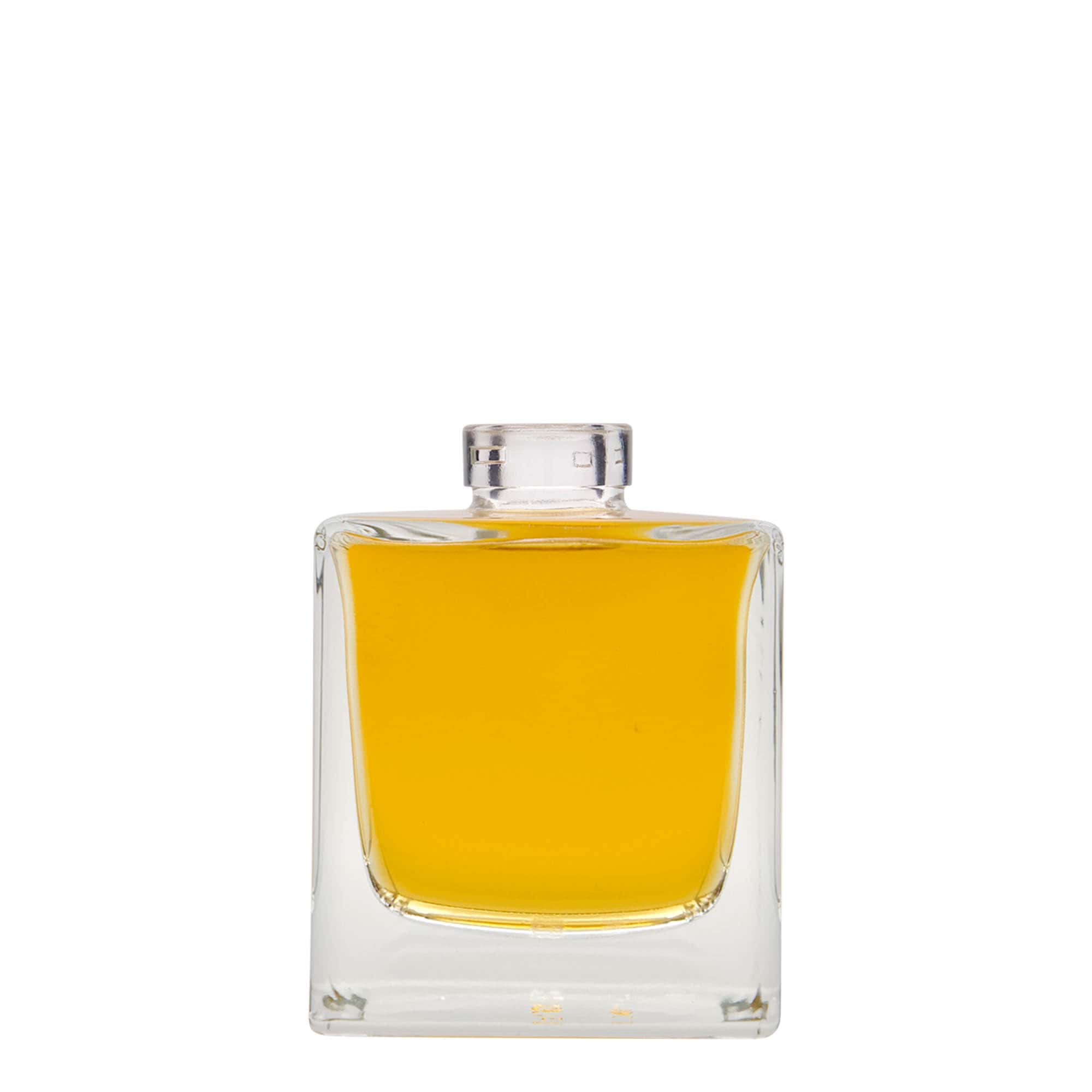 Glazen fles 'Cube', 200 ml, vierkant, monding: kurk Glazen fles 'Cube', 200 ml, vierkant, monding: kurk