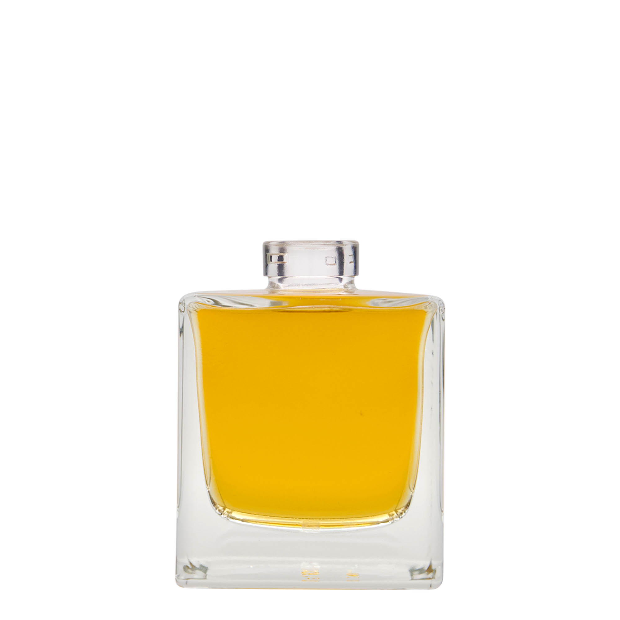 Glazen fles 'Cube', 200 ml, vierkant, monding: kurk Glazen fles 'Cube', 200 ml, vierkant, monding: kurk