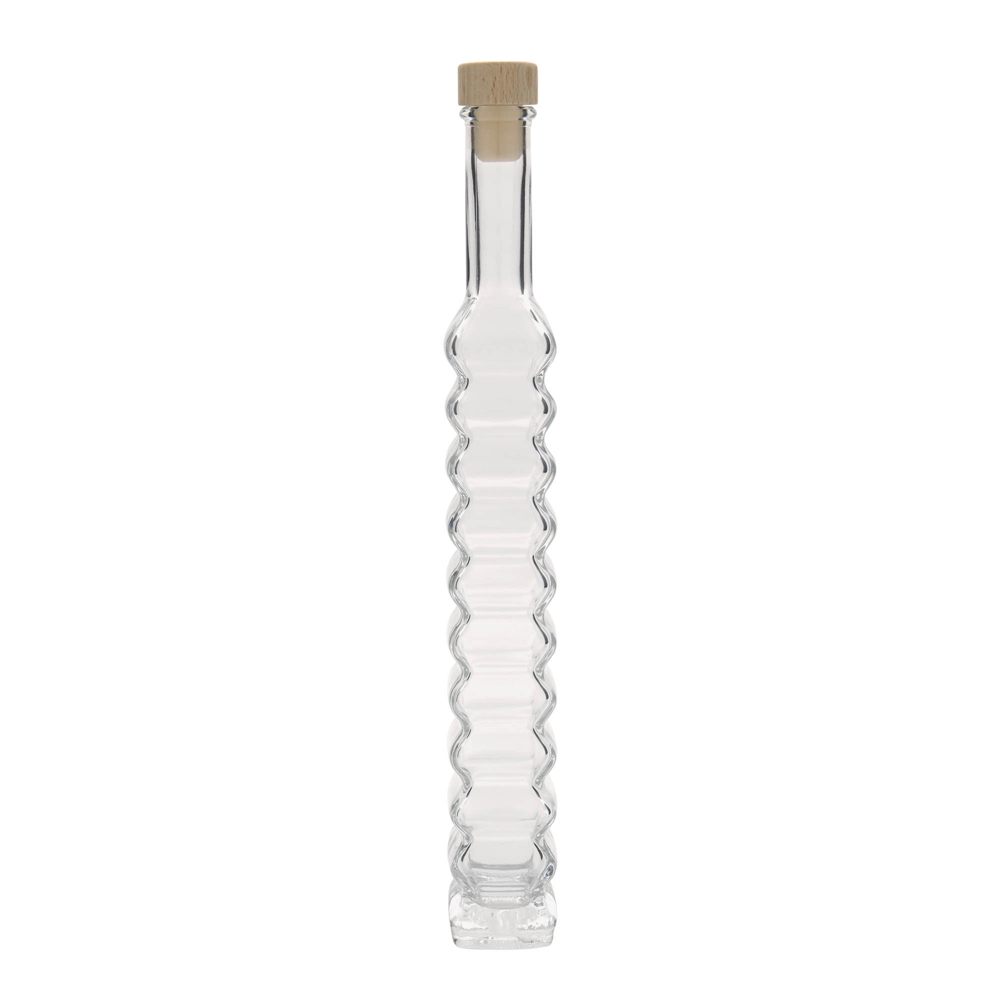 Glazen fles 'Roma', 200 ml, vierkant, monding: kurk Glazen fles 'Roma', 200 ml, vierkant, monding: kurk