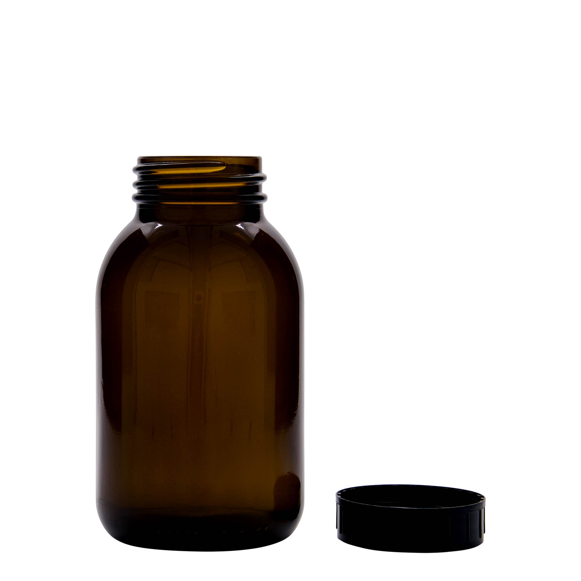 Pot met brede hals, 500 ml, bruin, monding: DIN 55 Pot met brede hals, 500 ml, bruin, monding: DIN 55
