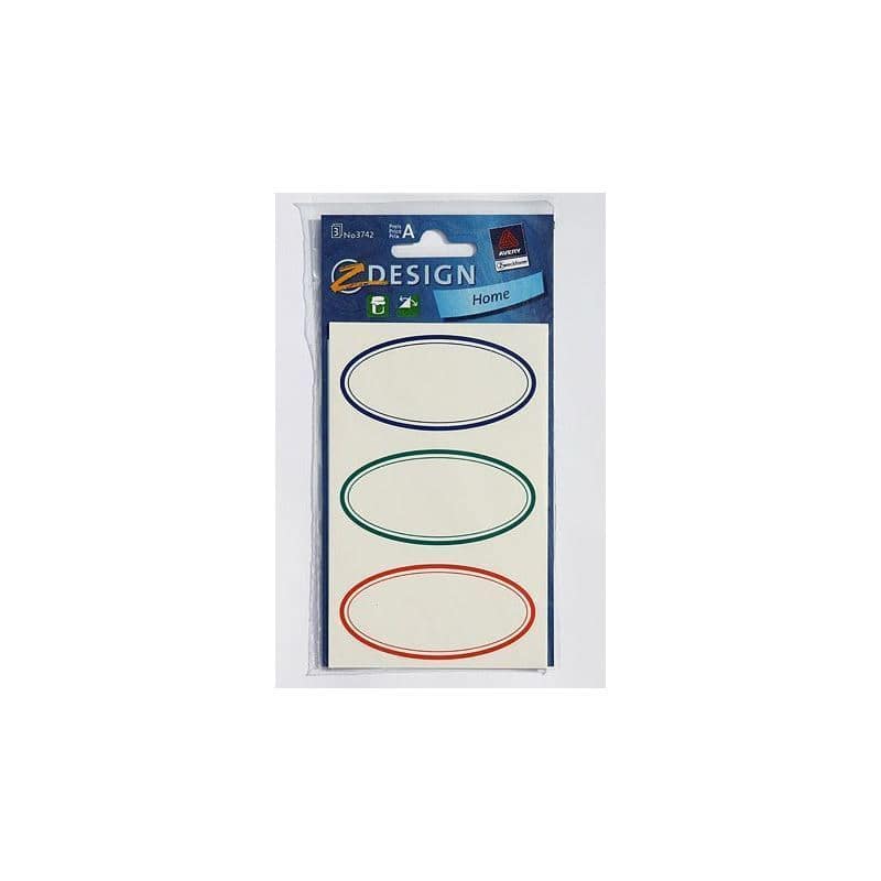 Zweckform etiketten 'Kleurige rand', ovaal, papier, meerkleurig